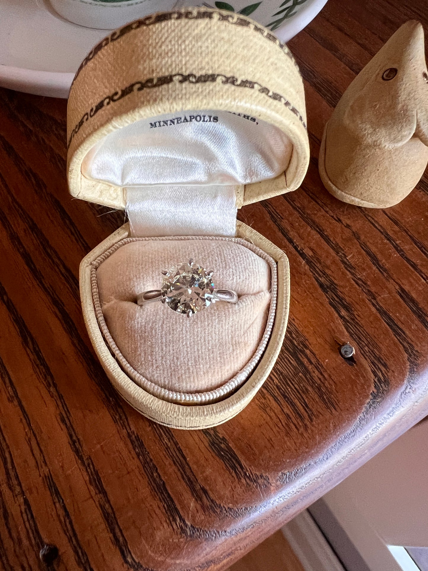 Exceptional French Vintage to Antique 2.3 CARAT Transitional Cut DIAMOND Eye Clean Solitaire Engagement Ring 18k White Gold Fiery Stacker
