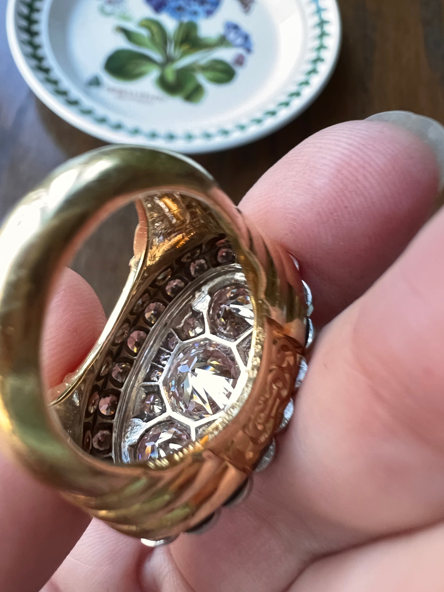 Vintage VAN CLEEF & ARPELS Boxed 5.25 Carat Transitional Cut Diamond Ring Heavy 22g 18k Gold Platinum Vtg to Antique Art Deco Special in Original Box