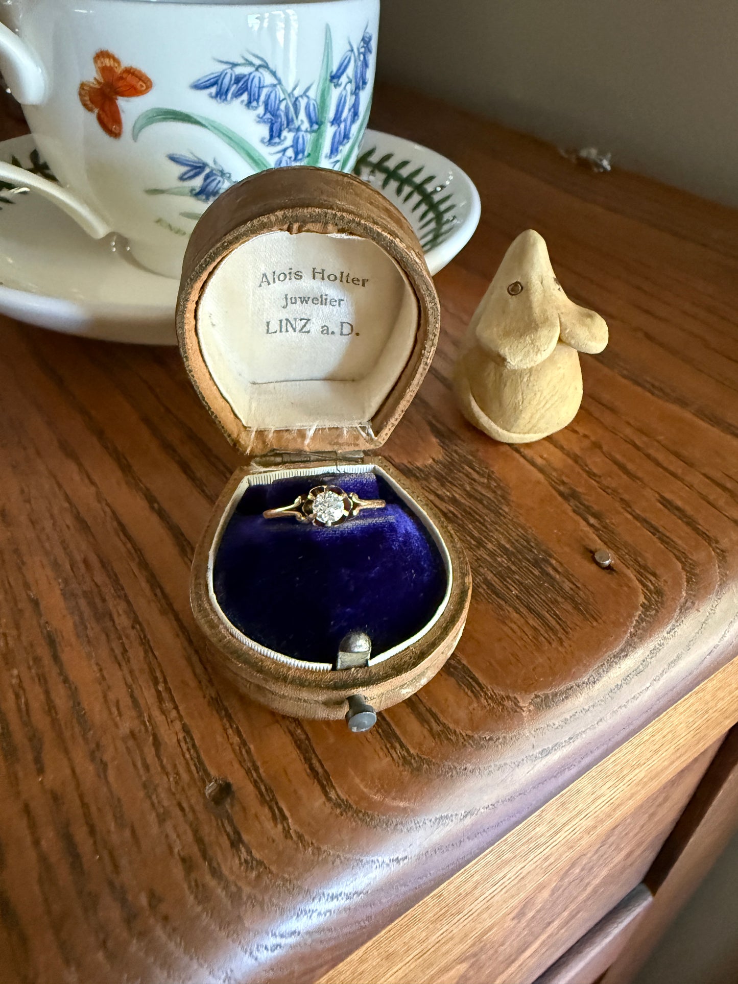 SWEETIE Victorian Antique Old European Cut DIAMOND Solitaire Engagement Wedding Buttercup Ring 14k Gold