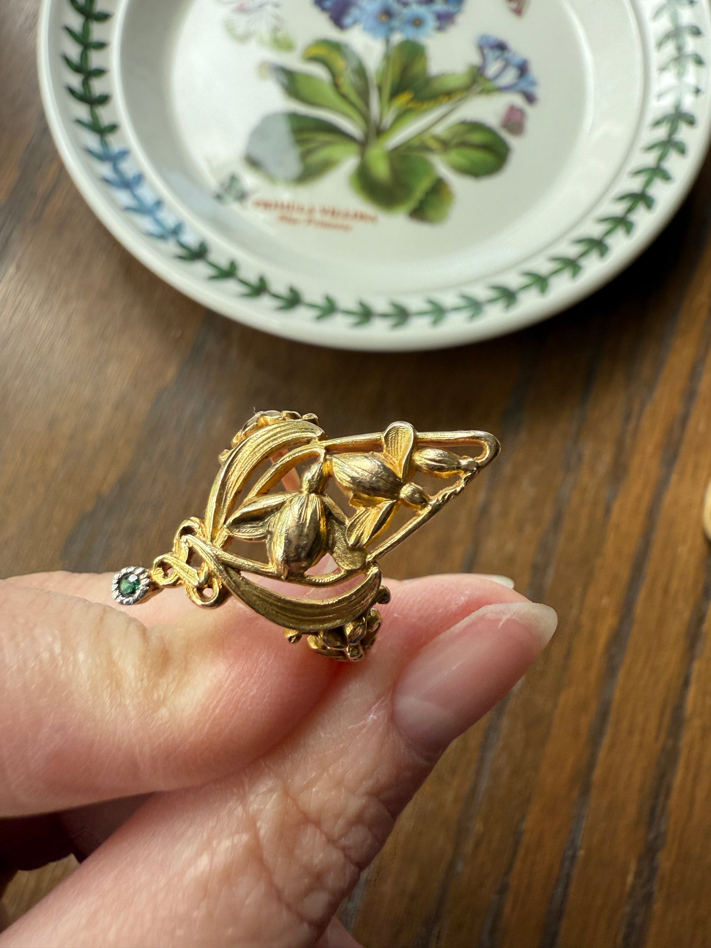 Delicious Floral French Art NOUVEAU Antique Belle Epoque Rose SWIRL Whiplash 18k Gold Ring Large 1.1"