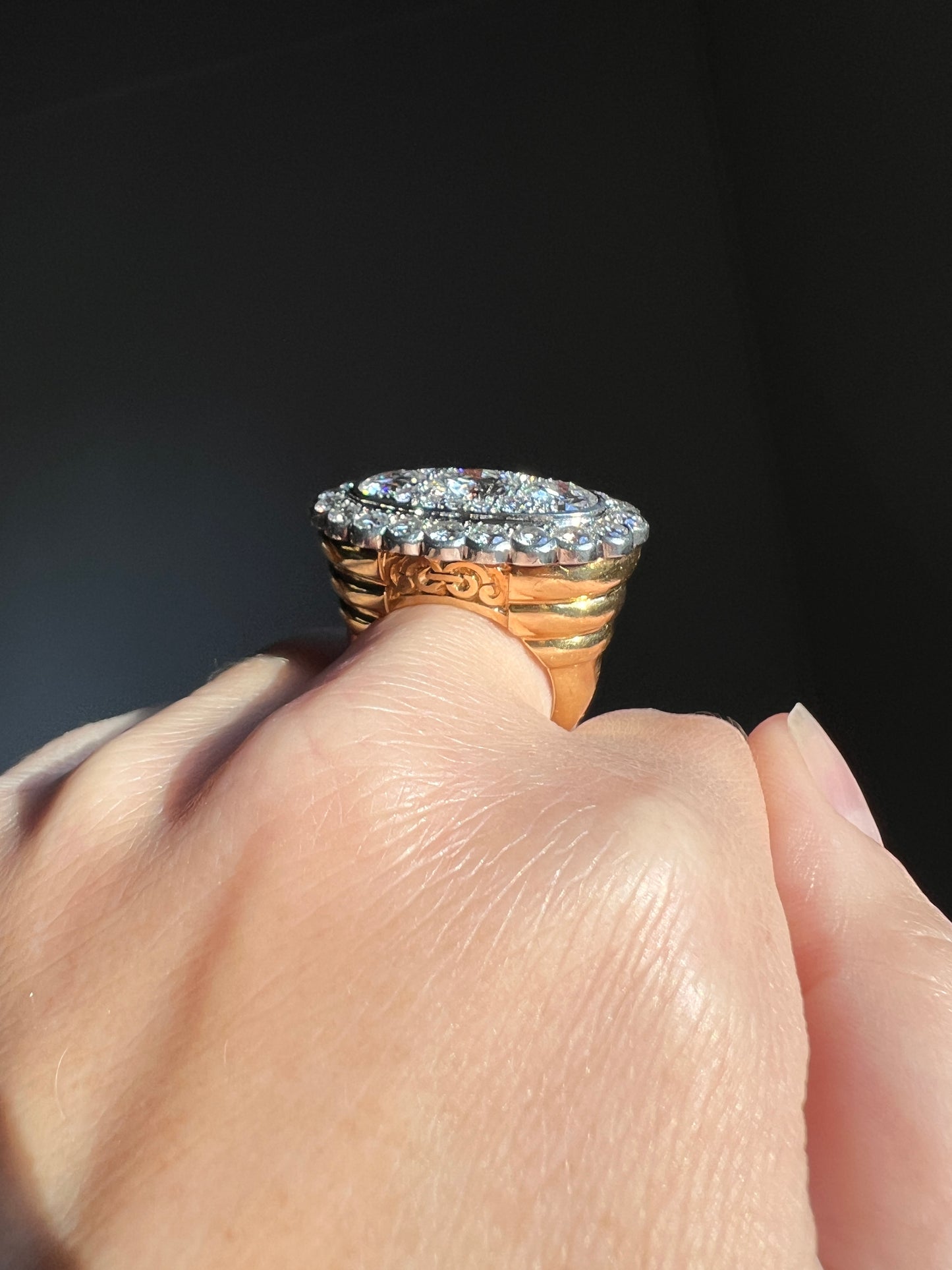 Vintage VAN CLEEF & ARPELS Boxed 5.25 Carat Transitional Cut Diamond Ring Heavy 22g 18k Gold Platinum Vtg to Antique Art Deco Special in Original Box