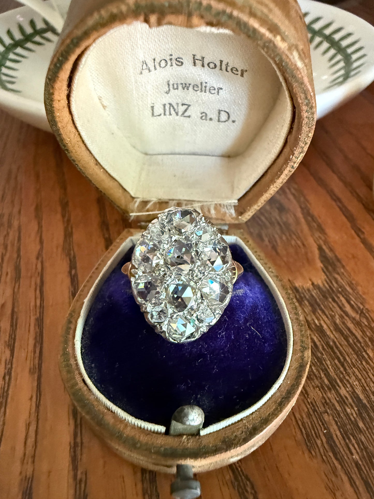 Extraordinary French Antique 3 Carat Scale Dutch Rose Cut DIAMOND 18k Gold Platinum Cluster Oval Stacker Rare Disco Ball Bauble