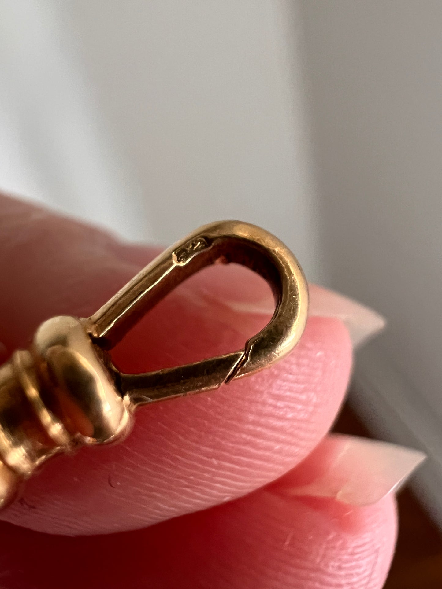 DOUBLE Dog CLIP French Antique Victorian 18k GOLD Extender Pendant Holder