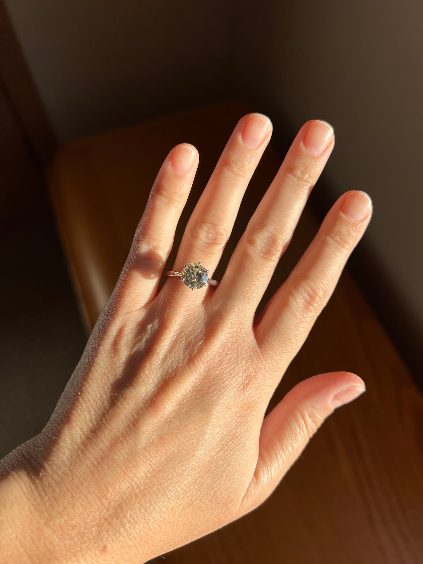 Exceptional French Vintage to Antique 2.3 CARAT Transitional Cut DIAMOND Eye Clean Solitaire Engagement Ring 18k White Gold Fiery Stacker