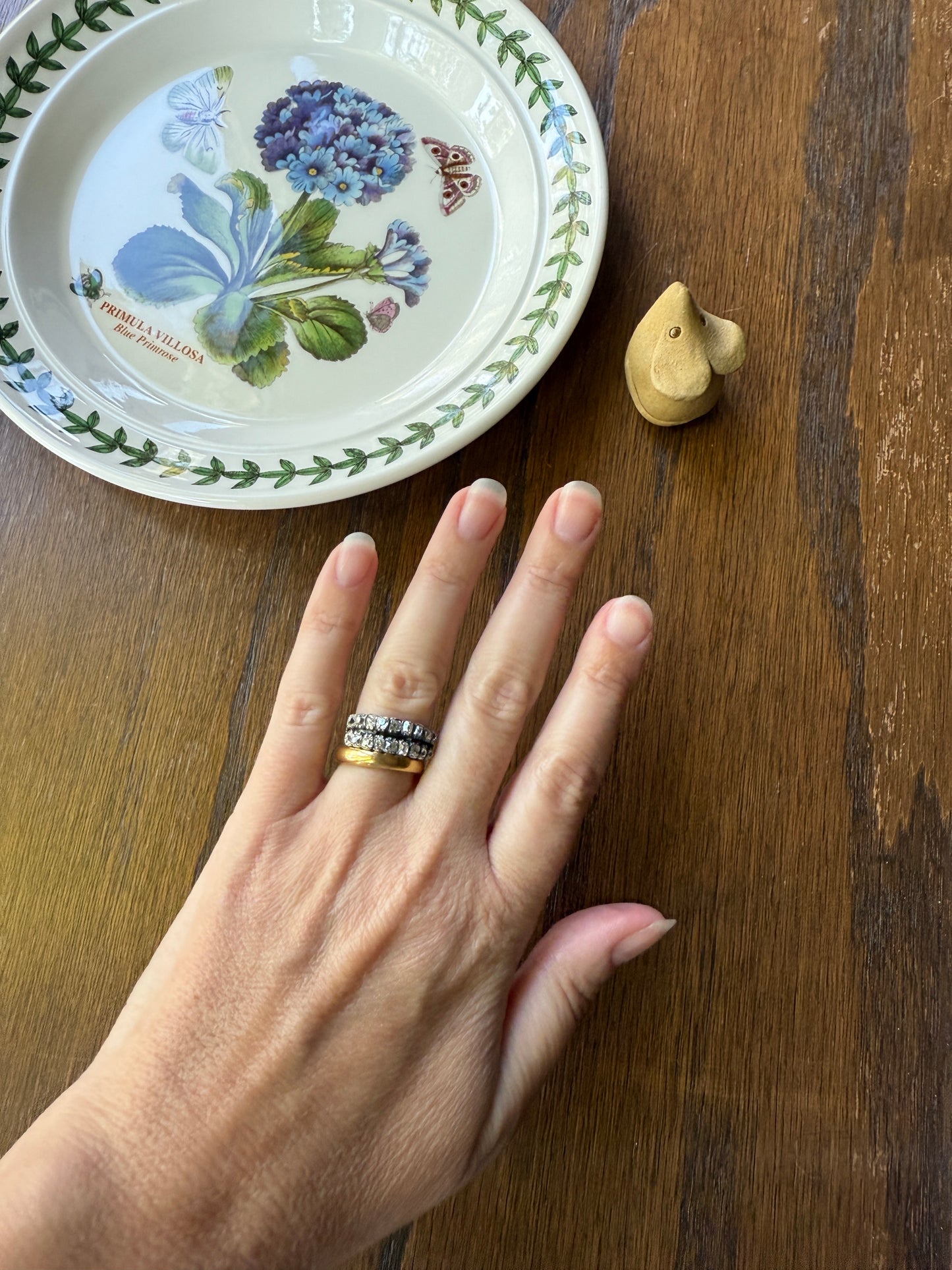 Antique 1.25 Carat Chunky Old Mine Cut DIAMOND Georgian 10k Gold Half Hoop Cigar Band Double Row Ring