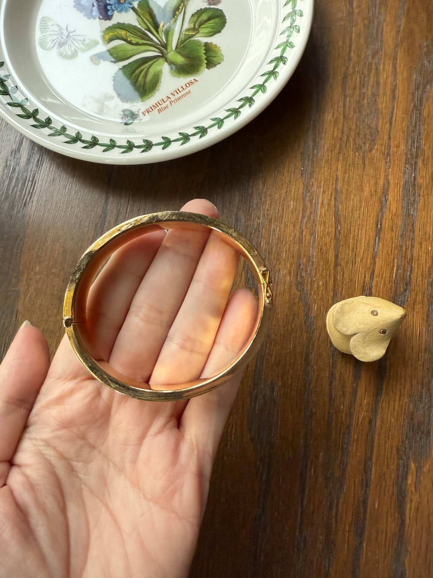French Vintage to Antique FLORAL Gold Filled Bracelet Hinged Bangle