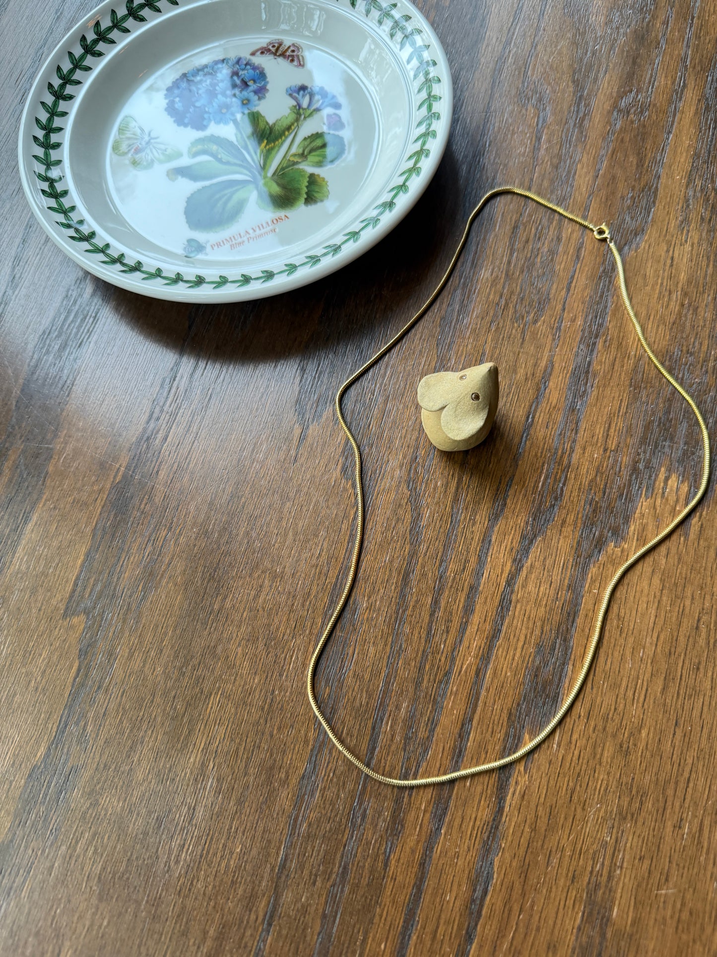 French Vintage Gold Filled Liquid Snake Tube Chain Layering Long Necklace