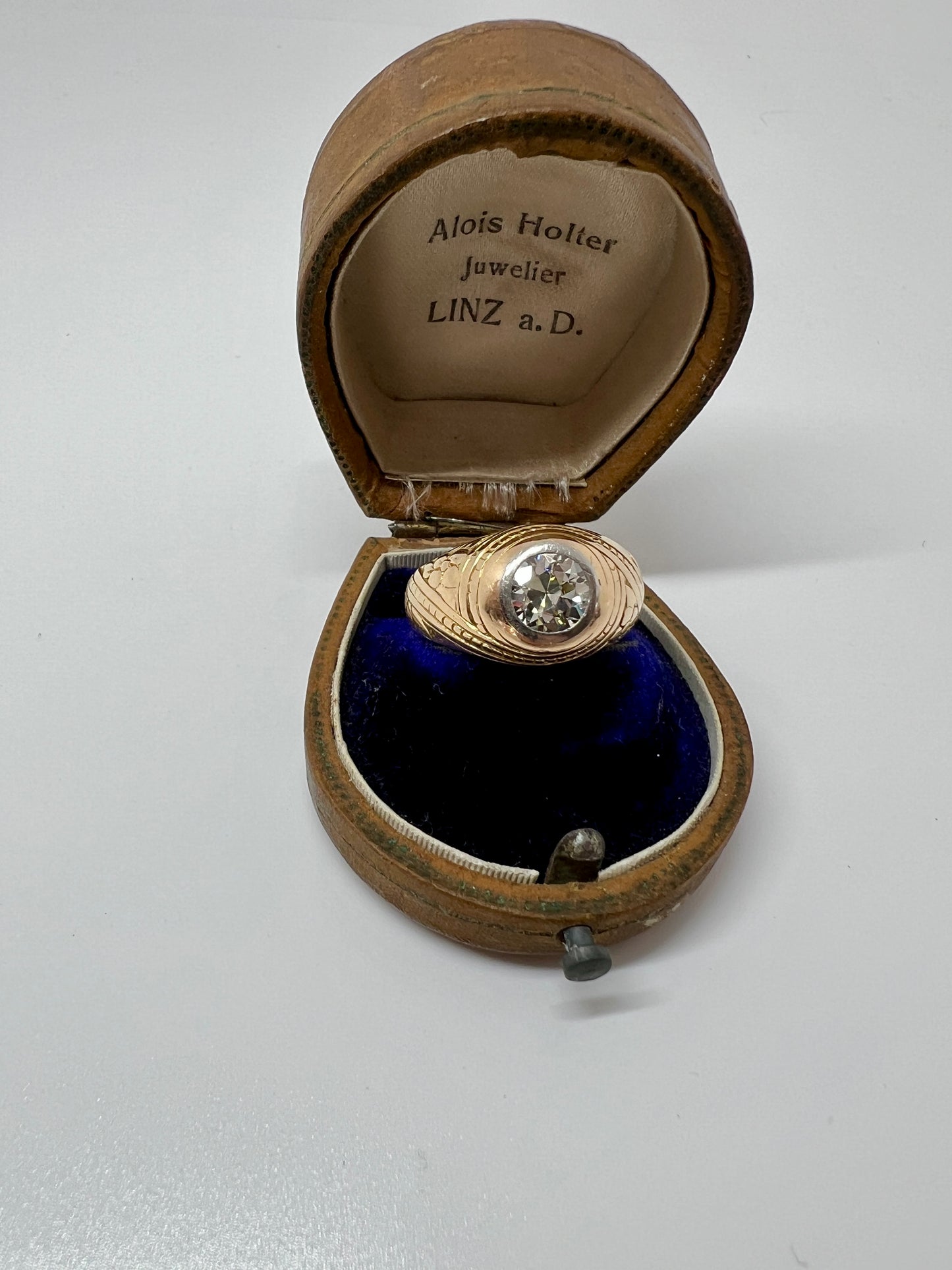 HEAVY 1.2 Carat Transitional Cut DIAMOND French Vintage 12g 18k Gold Forget Me Not Floral Gypsy Band Ring Chunky Unisex