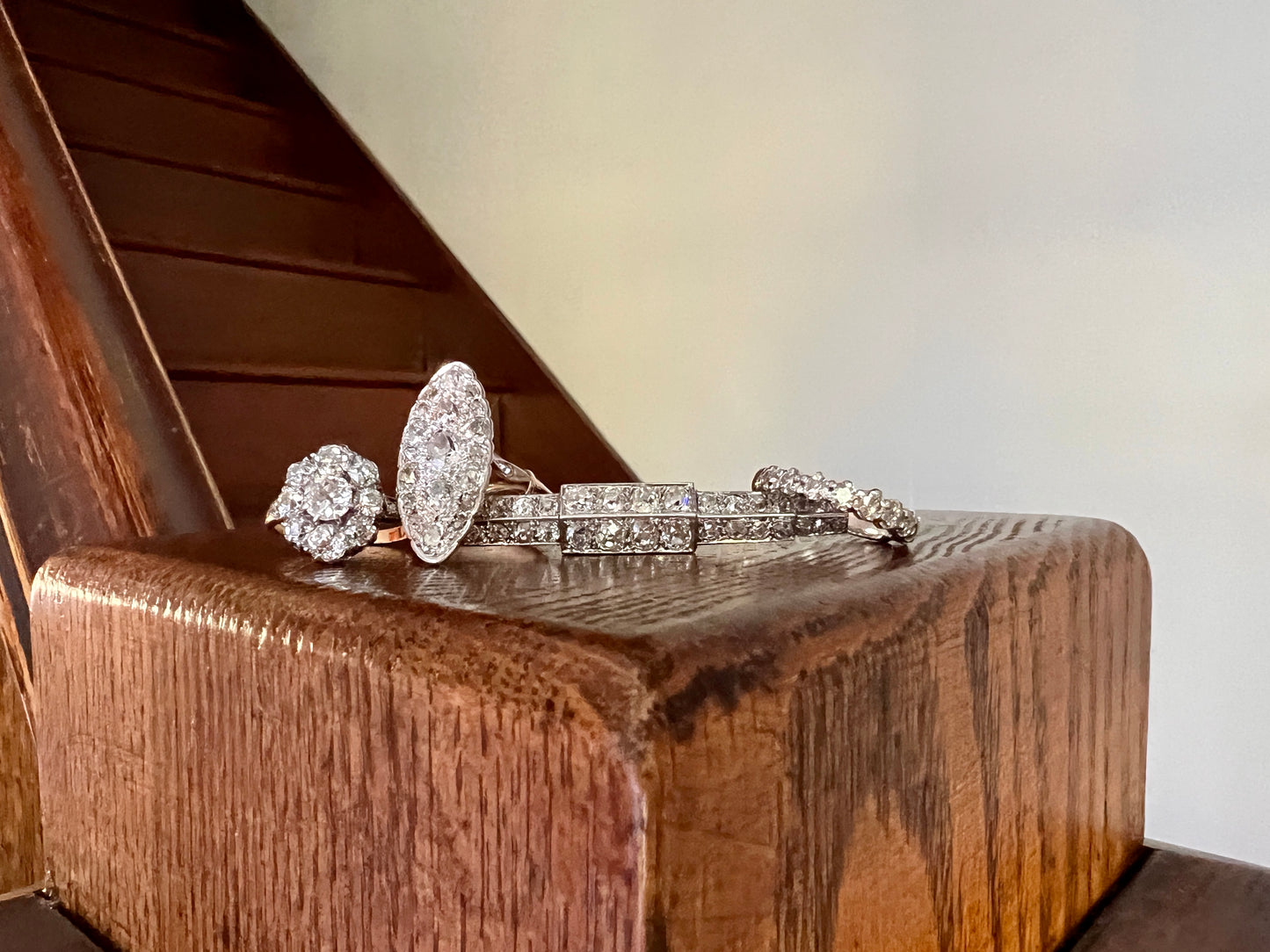 My Best ANTIQUE 2.15 Carat 11 Old Mine Cut DIAMOND Daisy Cluster Ring 18k Rose Gold & PLATiNUM Belle Epoque Oval