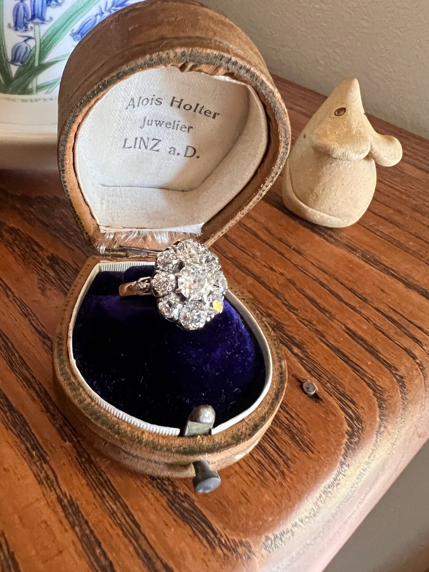 My Best ANTIQUE 2.15 Carat 11 Old Mine Cut DIAMOND Daisy Cluster Ring 18k Rose Gold & PLATiNUM Belle Epoque Oval