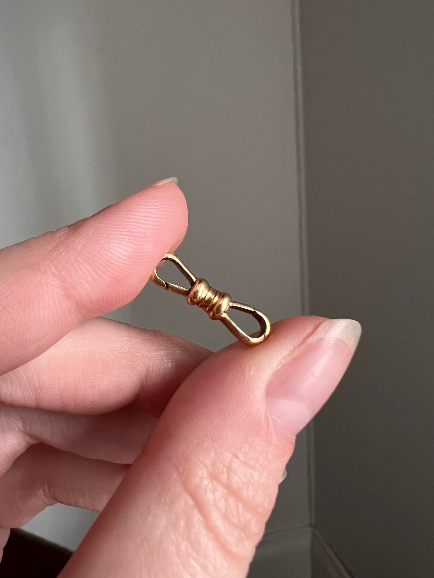 DOUBLE Dog CLIP French Antique Victorian 18k GOLD Extender Pendant Holder