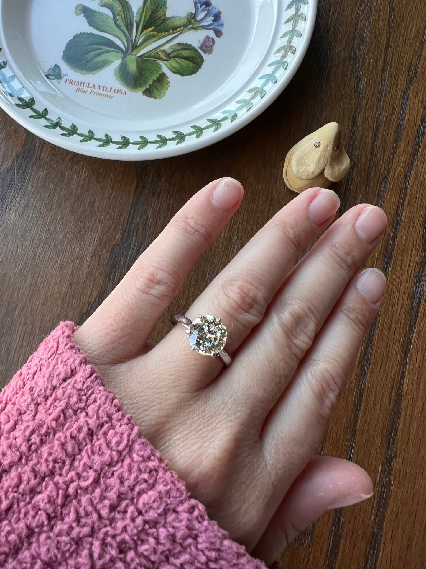 Exceptional French Vintage to Antique 2.3 CARAT Transitional Cut DIAMOND Eye Clean Solitaire Engagement Ring 18k White Gold Fiery Stacker