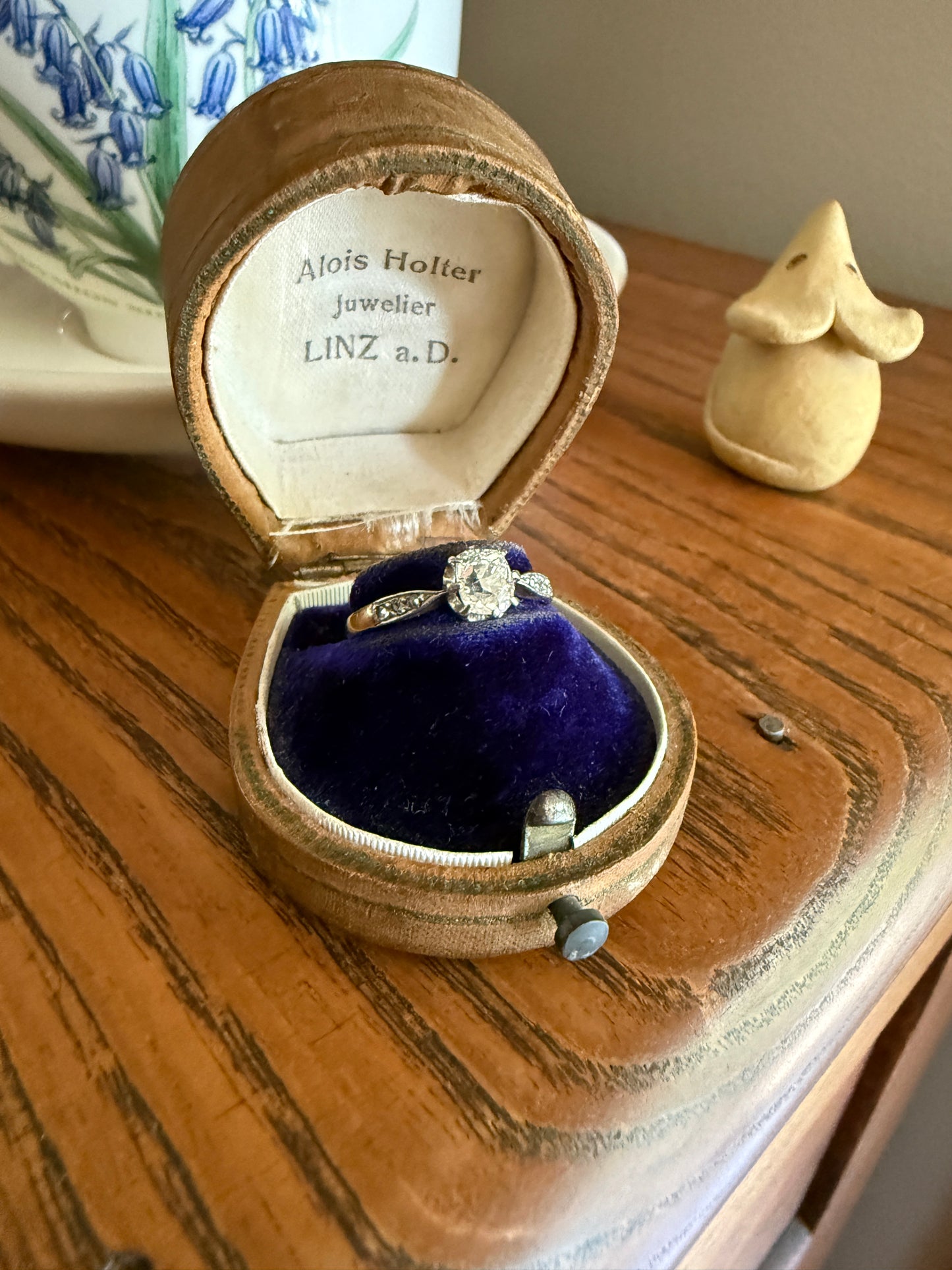 Classic Antique .67 Carat Old Mine Cut Diamond & Rose Cut Accents 18k Gold French Victorian Engagement Ring Solitaire Band Stacker OMC