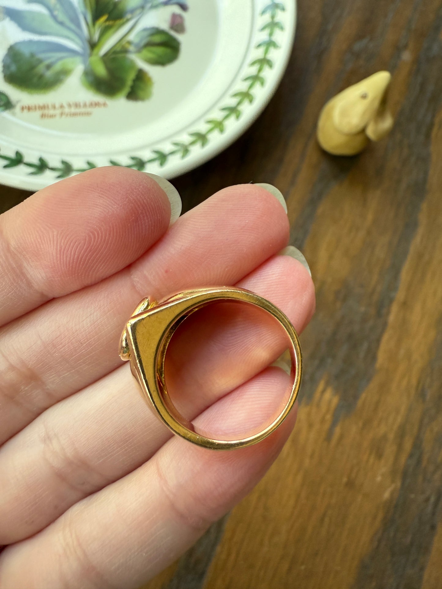 Vintage 1 Carat VVS1 A+ Quality DIAMOND Chevron Ring With DATED RECEIPT French 18k Gold Unisex Gypsy Solitaire Chunky Wide Band