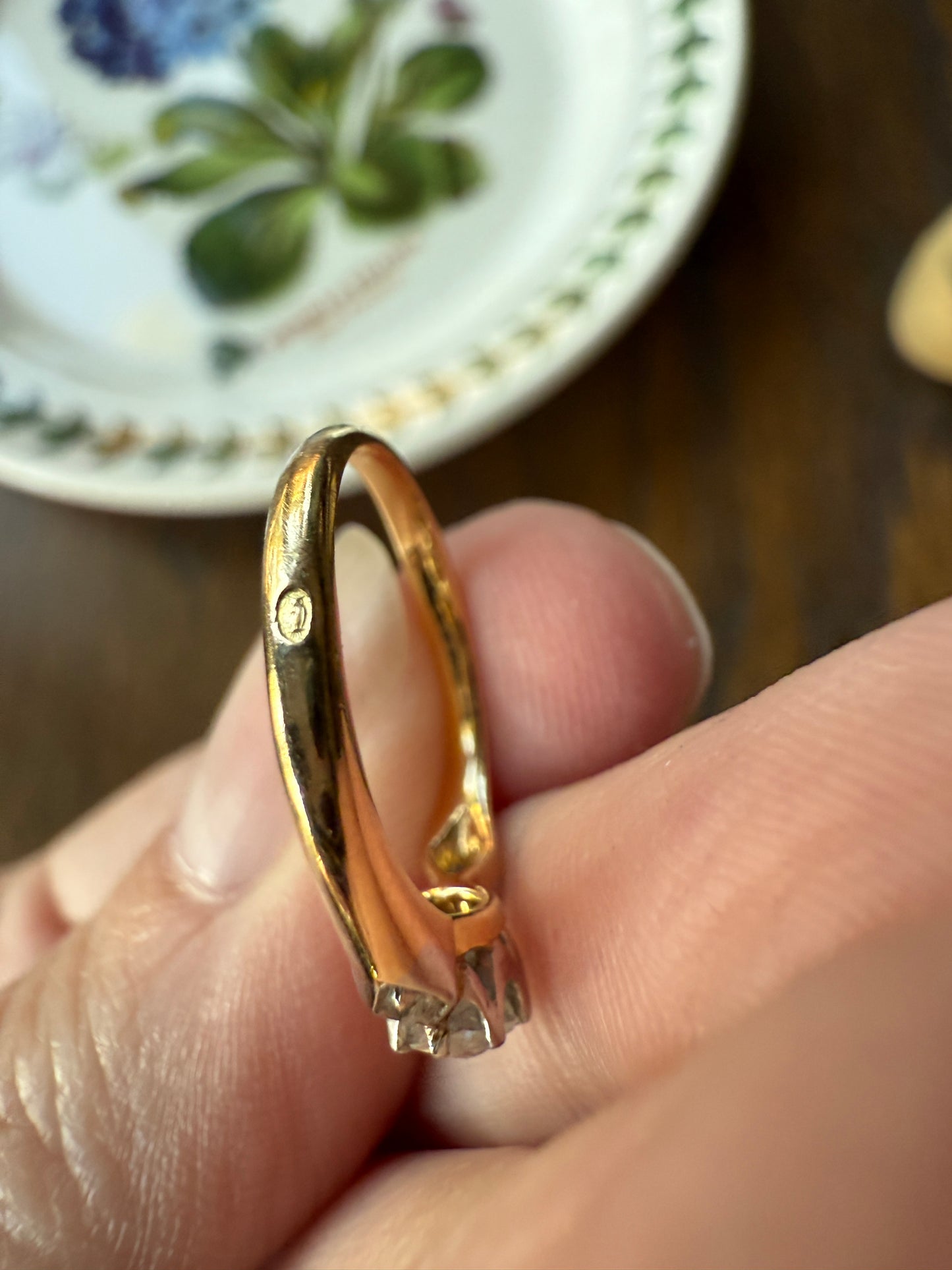 Classic Antique .3 Carat Old Mine Cut Diamond Solitaire & Accents 18k Gold French Victorian Engagement Ring Band