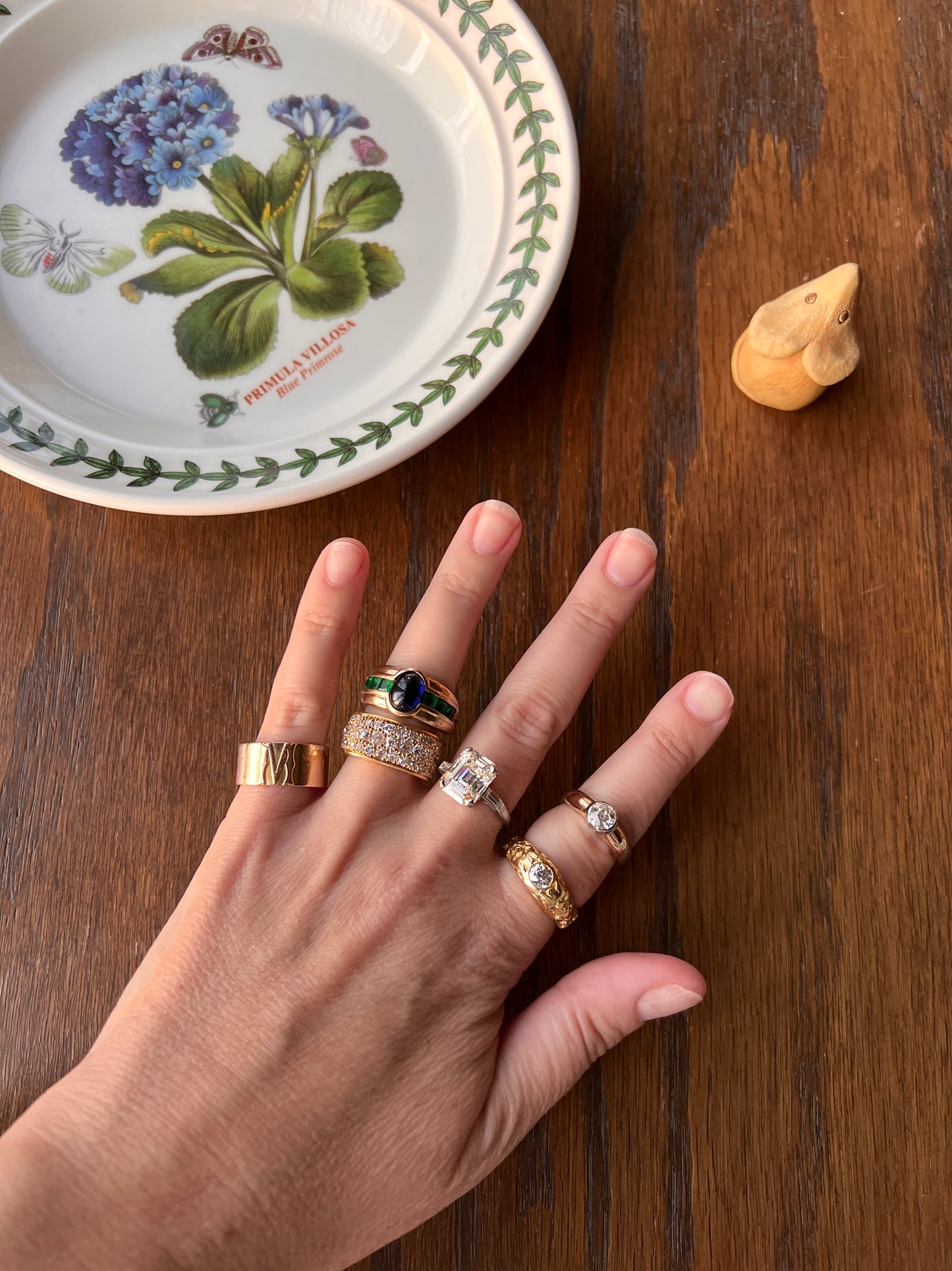 Vintage .6 Carat Antique Old Mine Cut DIAMOND French Art Deco Bezel Set Ring Stacker Band 18k Gold Solitaire