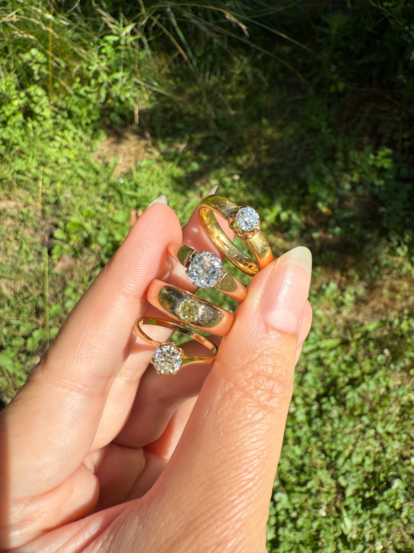 Classic Antique .75 Carat Eye Clean Old Mine Cut Diamond 18k Rosy Gold French Victorian Engagement Ring Solitaire Band Stacker