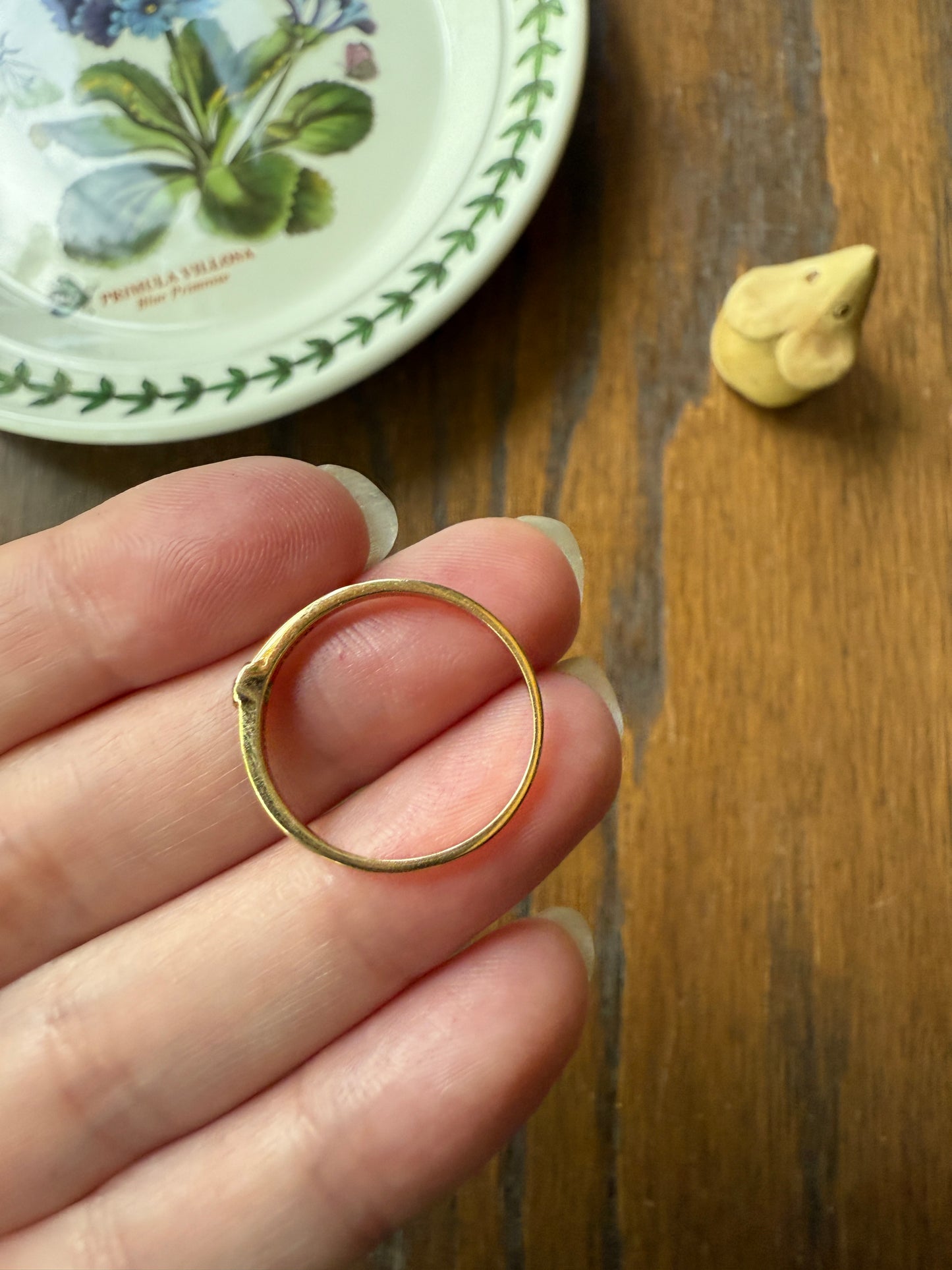Bezel Set Vintage Skinny Band 18k Gold Solid Stacker Ring Geometric Single Cut Diamonds Seven Stone Skinniest Dainty Minimalist