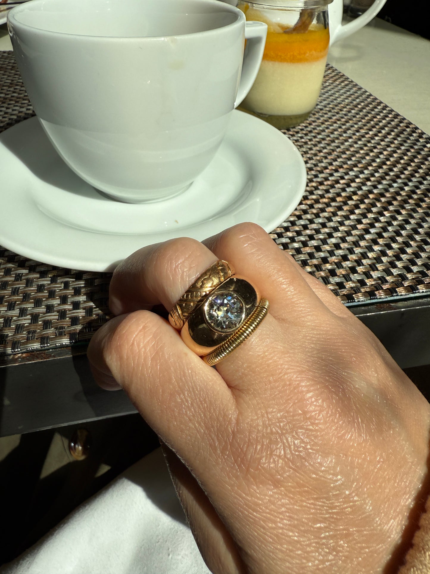 Dated FLORAL Embossed 5mm Scrolled Vintage c1960 Wedding Band 18k Gold Solid Eternity Ring Ornate Engraved Stacker Victorian Style