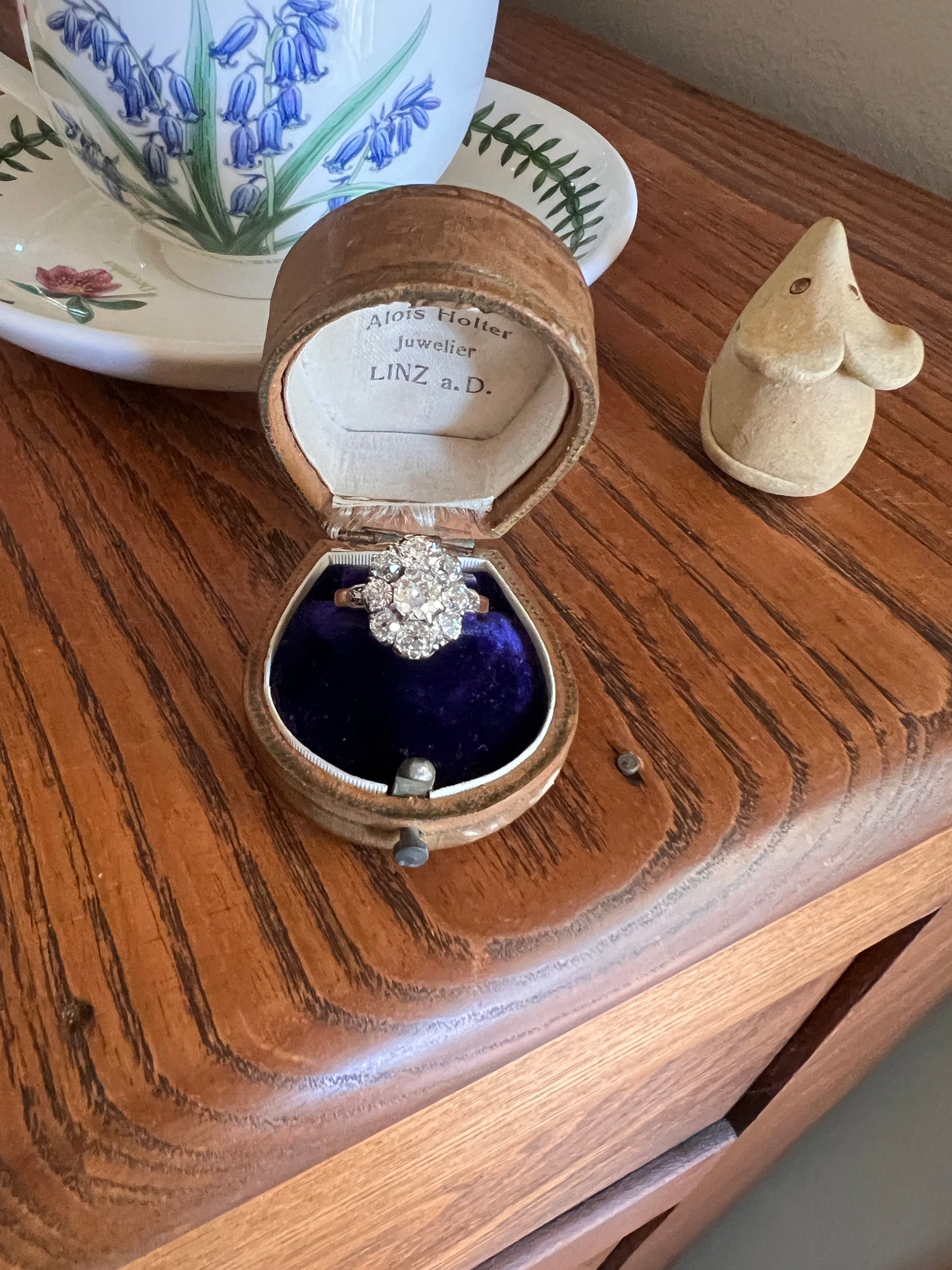 My Best ANTIQUE 2.15 Carat 11 Old Mine Cut DIAMOND Daisy Cluster Ring 18k Rose Gold & PLATiNUM Belle Epoque Oval