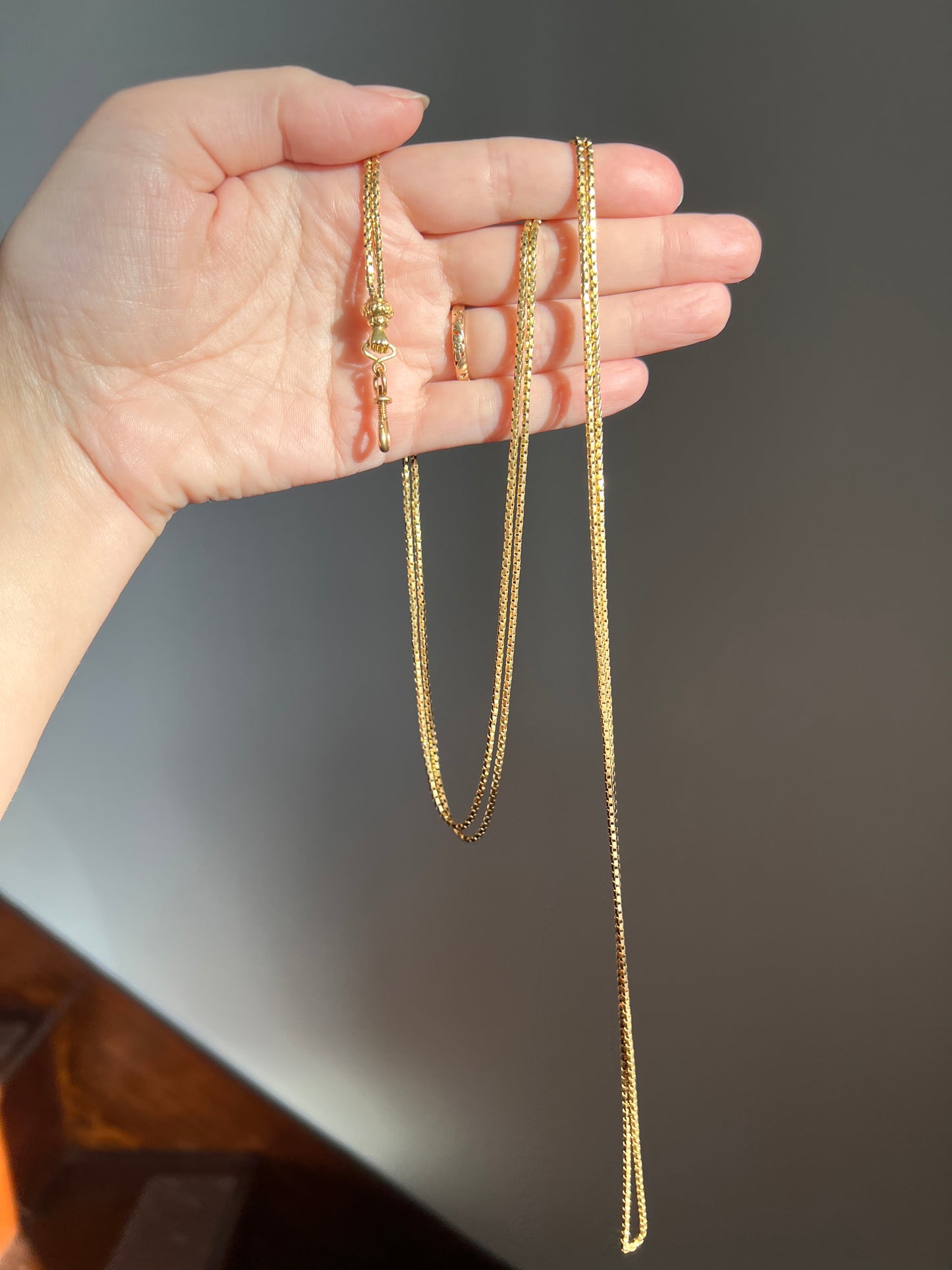 FIST French Antique VICTORIAN Necklace Pendant Holder 23g 18k Gold Figural Box Chain Hand Dog Clip Screw Bolt