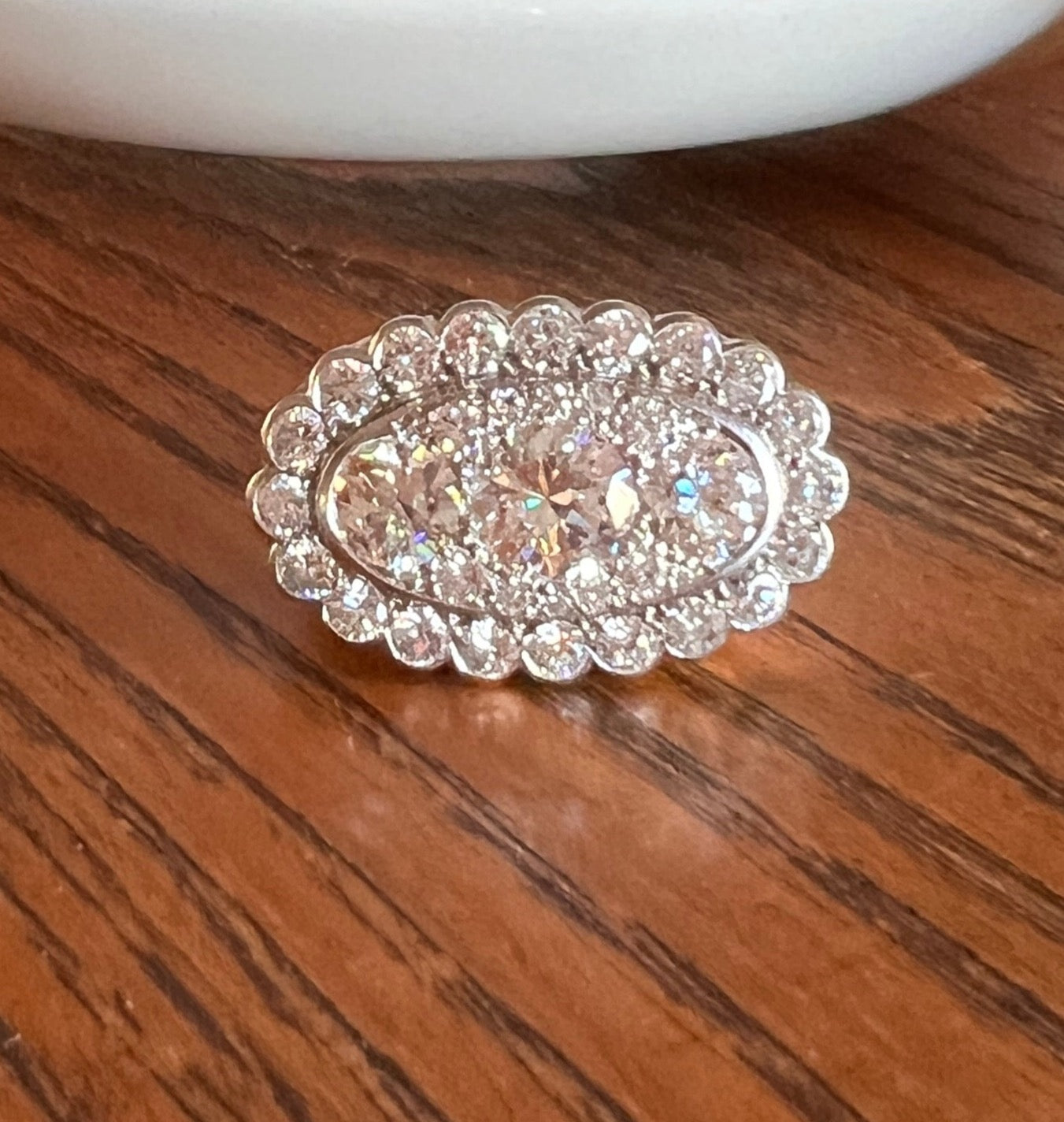 Vintage VAN CLEEF & ARPELS Boxed 5.25 Carat Transitional Cut Diamond Ring Heavy 22g 18k Gold Platinum Vtg to Antique Art Deco Special in Original Box