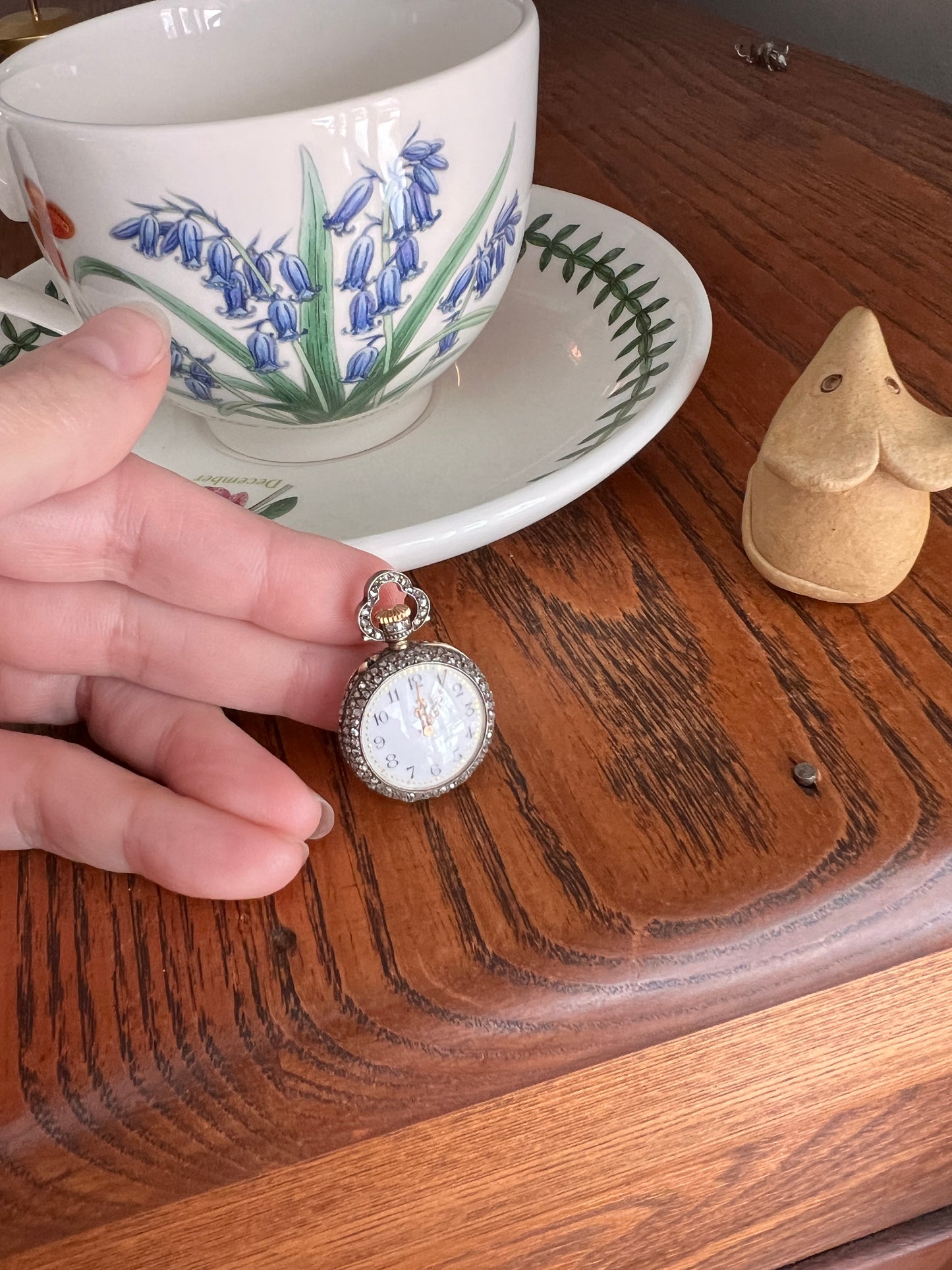 ENTIRELY DIAMOND Encrusted French VICTORIAN Era Chunky Rose Cut Diamond Antique 18k Gold Silver Pocket Watch Case Pendant Locket