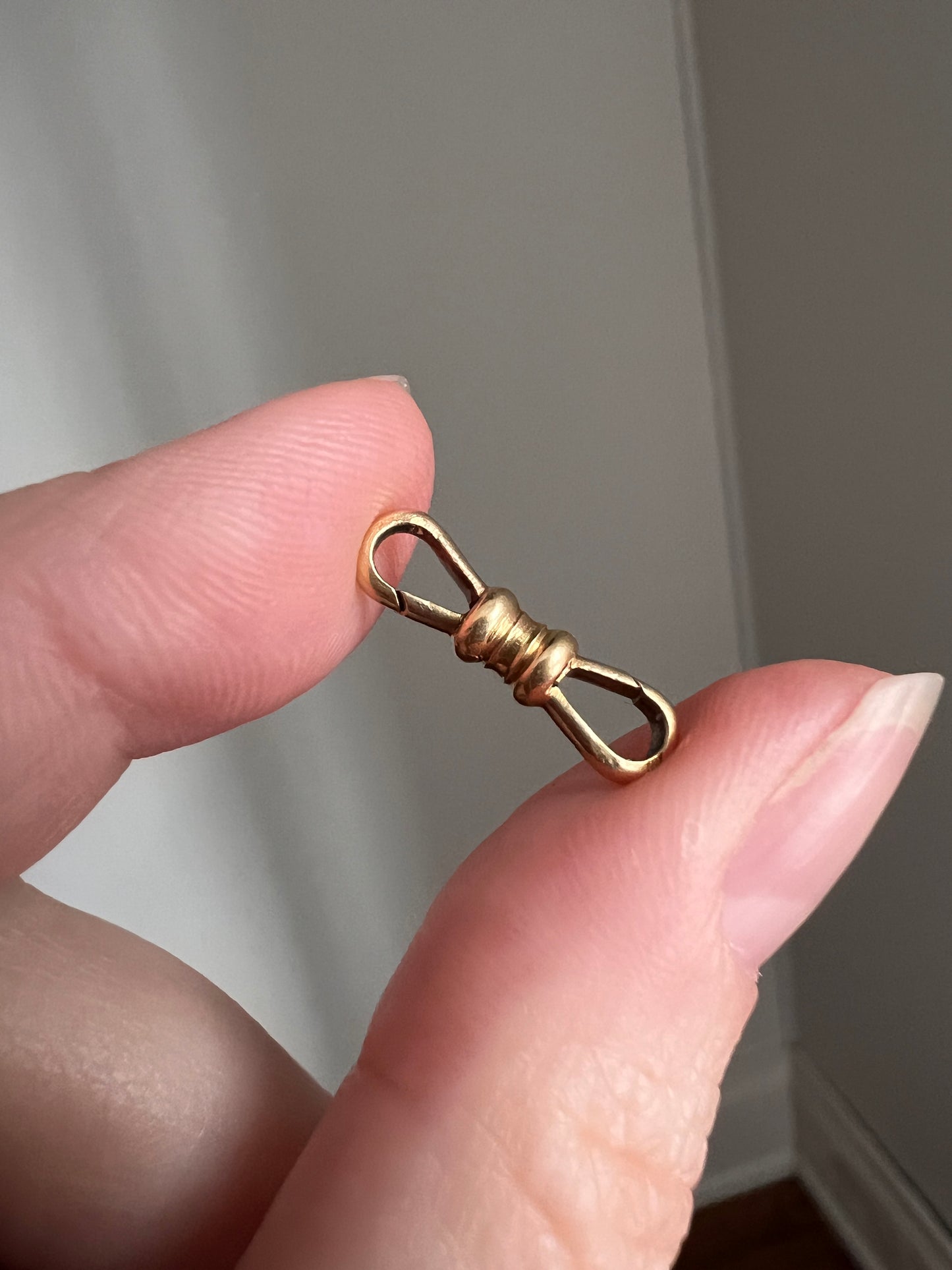 DOUBLE Dog CLIP French Antique Victorian 18k GOLD Extender Pendant Holder