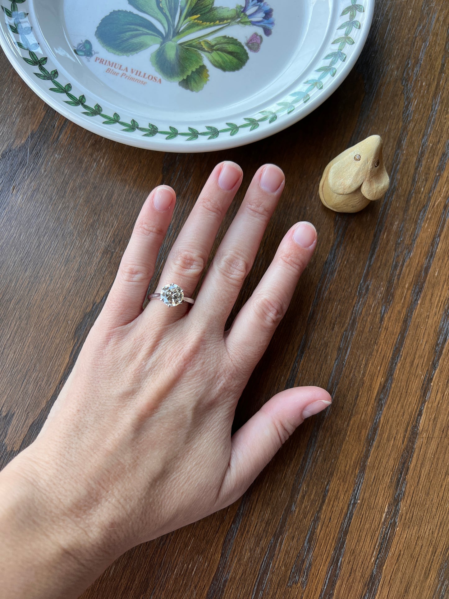 Exceptional French Vintage to Antique 2.3 CARAT Transitional Cut DIAMOND Eye Clean Solitaire Engagement Ring 18k White Gold Fiery Stacker