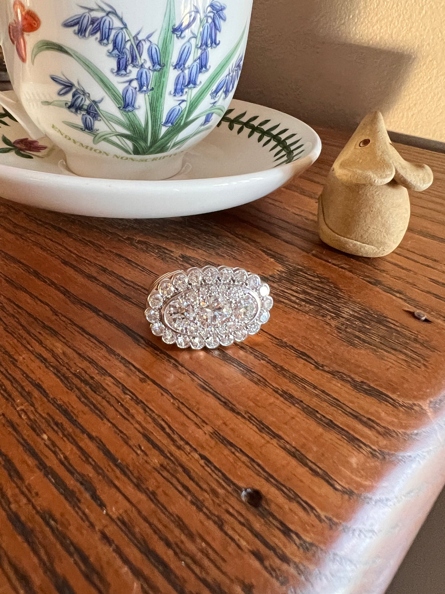 Vintage VAN CLEEF & ARPELS Boxed 5.25 Carat Transitional Cut Diamond Ring Heavy 22g 18k Gold Platinum Vtg to Antique Art Deco Special in Original Box