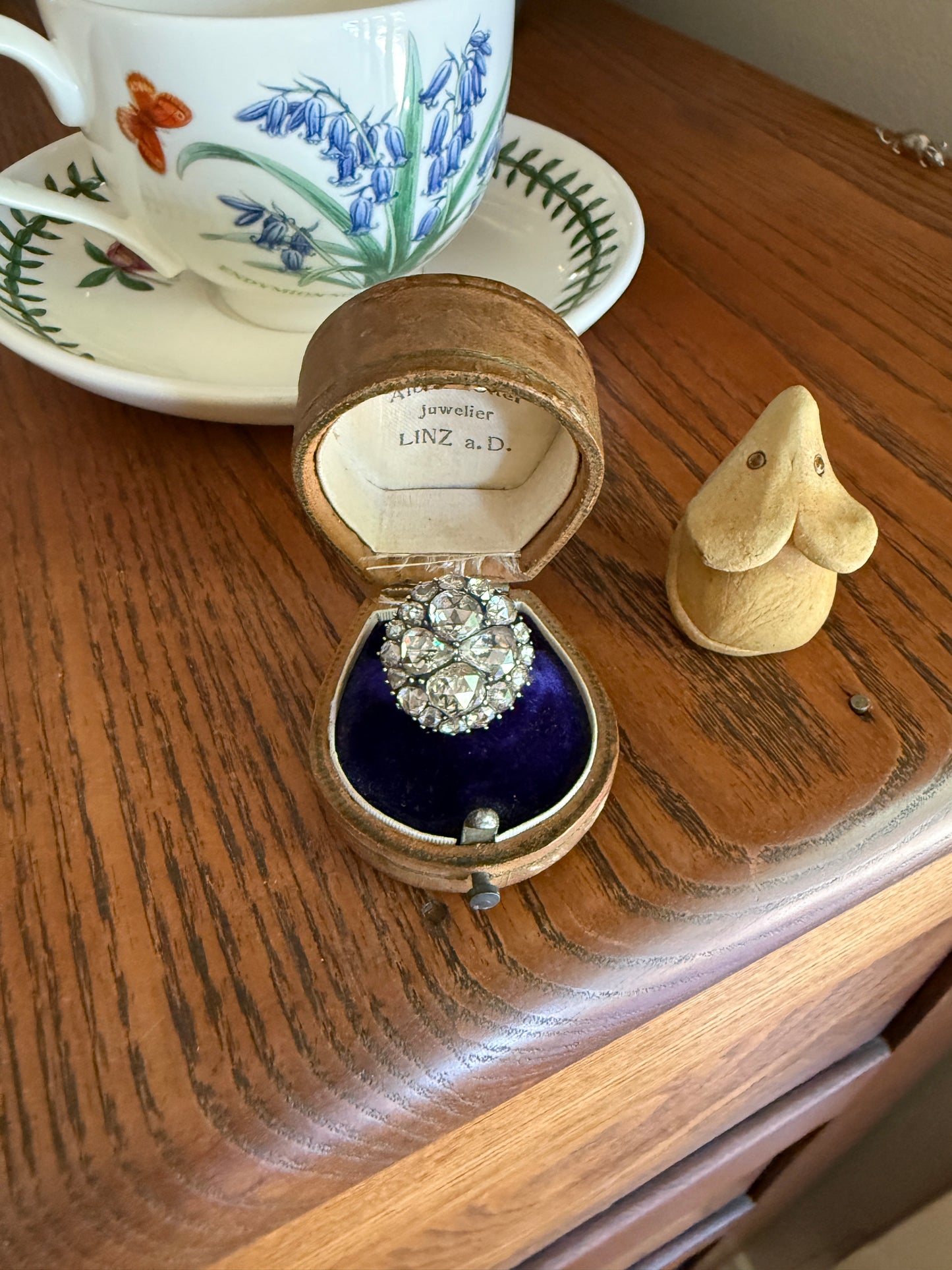 Stunning Antique 6 Carat Scale Dutch Rose Cut DIAMOND 14k Gold Silver Cluster Chunky Pear Stacker Rare Bauble