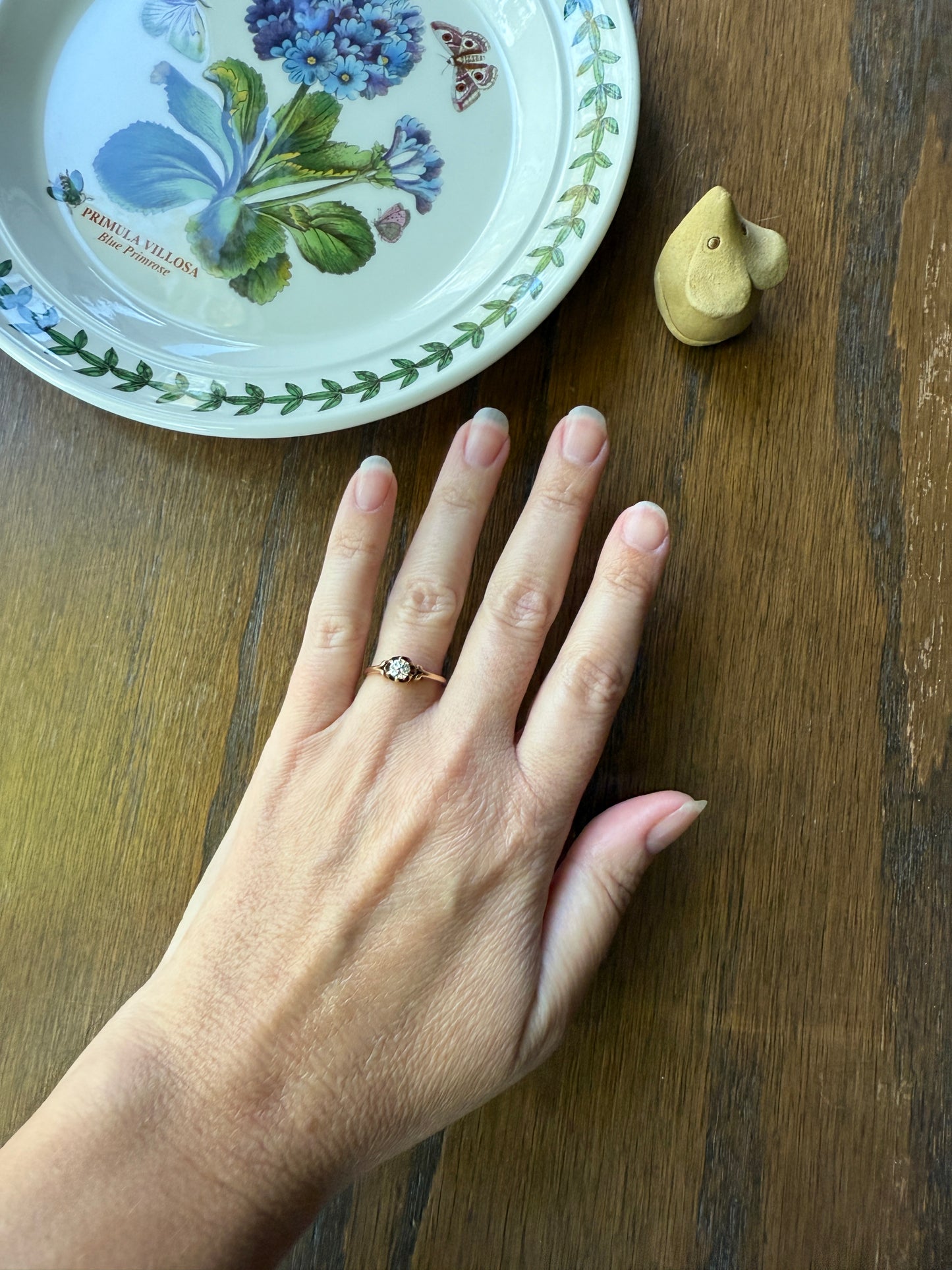 SWEETIE Victorian Antique Old European Cut DIAMOND Solitaire Engagement Wedding Buttercup Ring 14k Gold