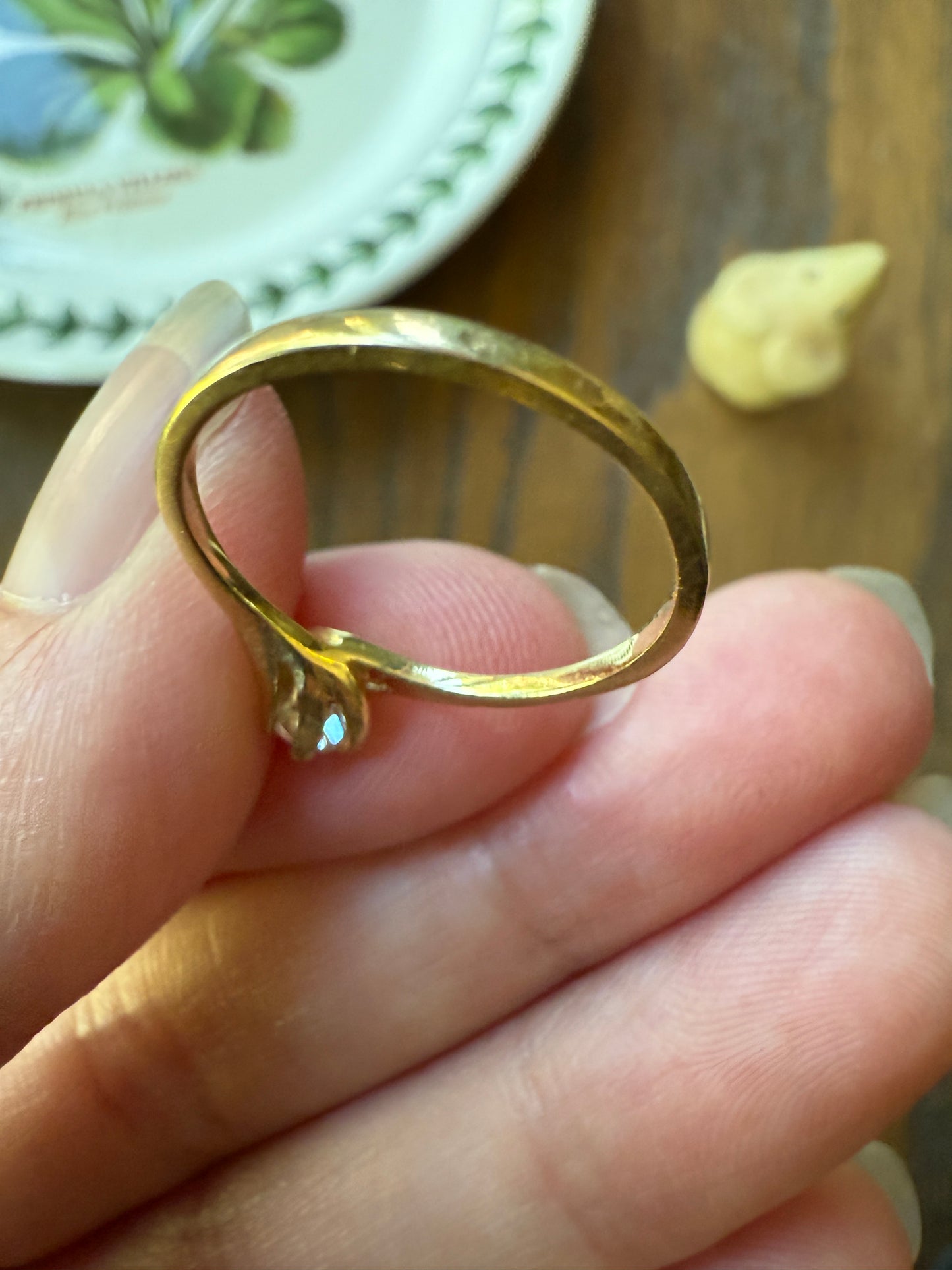 Antique .5 Carat Eye Clean Old Mine Cut Diamond 18k Gold French Swirl Setting Engagement Ring Solitaire