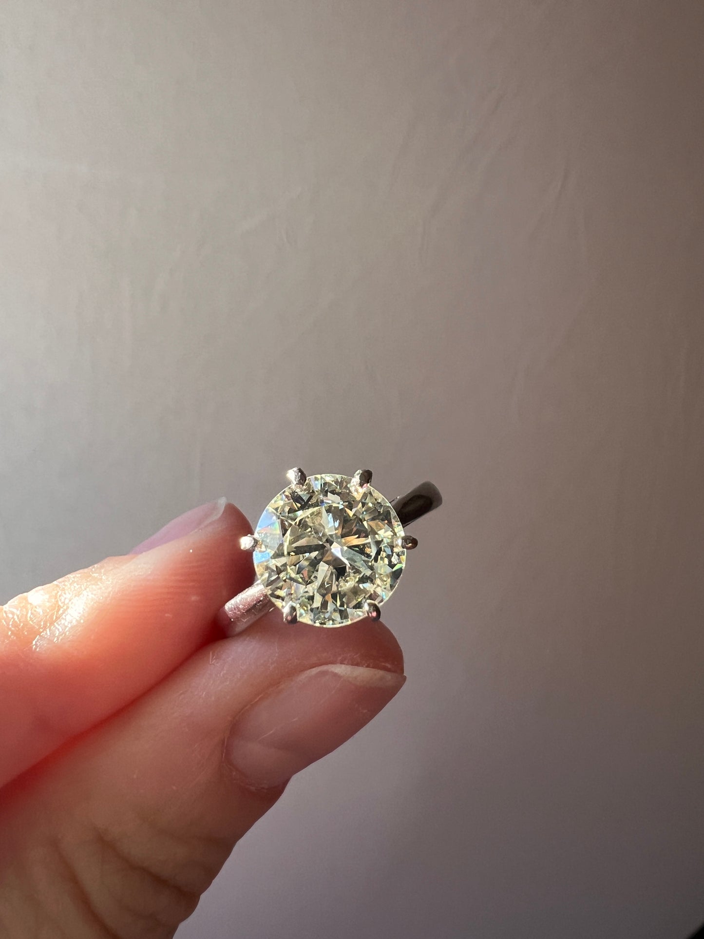 Exceptional French Vintage to Antique 2.3 CARAT Transitional Cut DIAMOND Eye Clean Solitaire Engagement Ring 18k White Gold Fiery Stacker