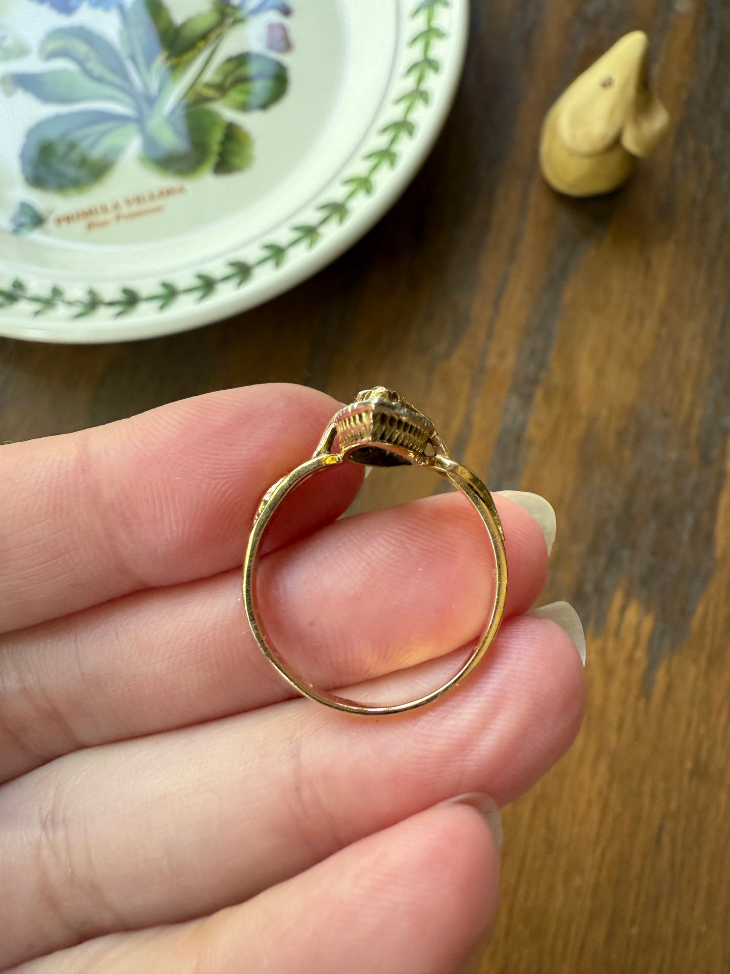 Double SNAKES Antique Ring Ruby Emerald Rose Cut DIAMOND Halo Navette Ring 18k Gold Platinum Red Green Sparkle Victorian