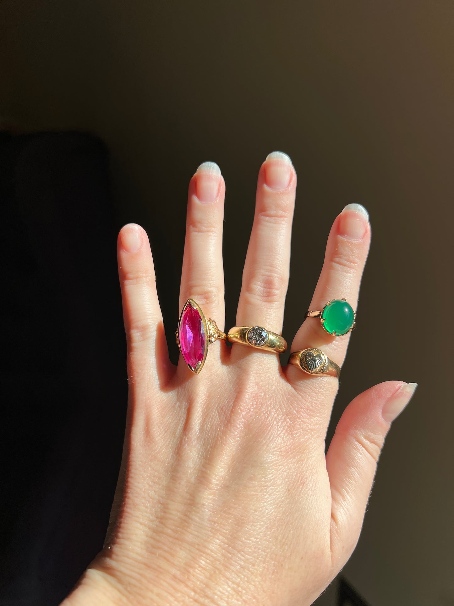 Eye Clean 1.2 Carat Old Mine Cut DIAMOND Antique Stone 18k Gold Vintage Gypsy Ring Solitaire Chunky Band