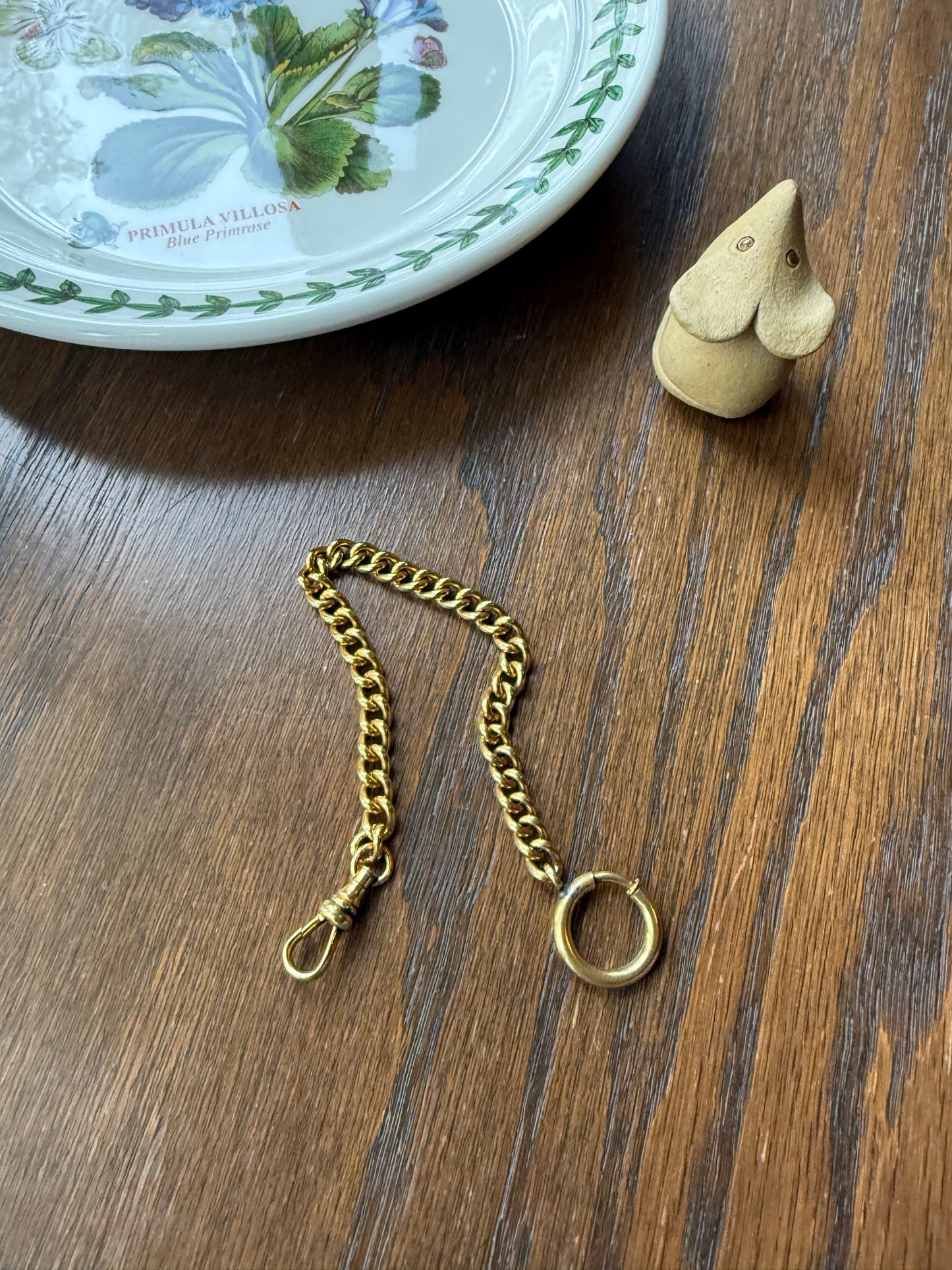 Victorian to art Deco Gold Fill Watch Curb Chain Bracelet Extender Connector XL Spring Ring & Dog Clip Pendant Charm Holder