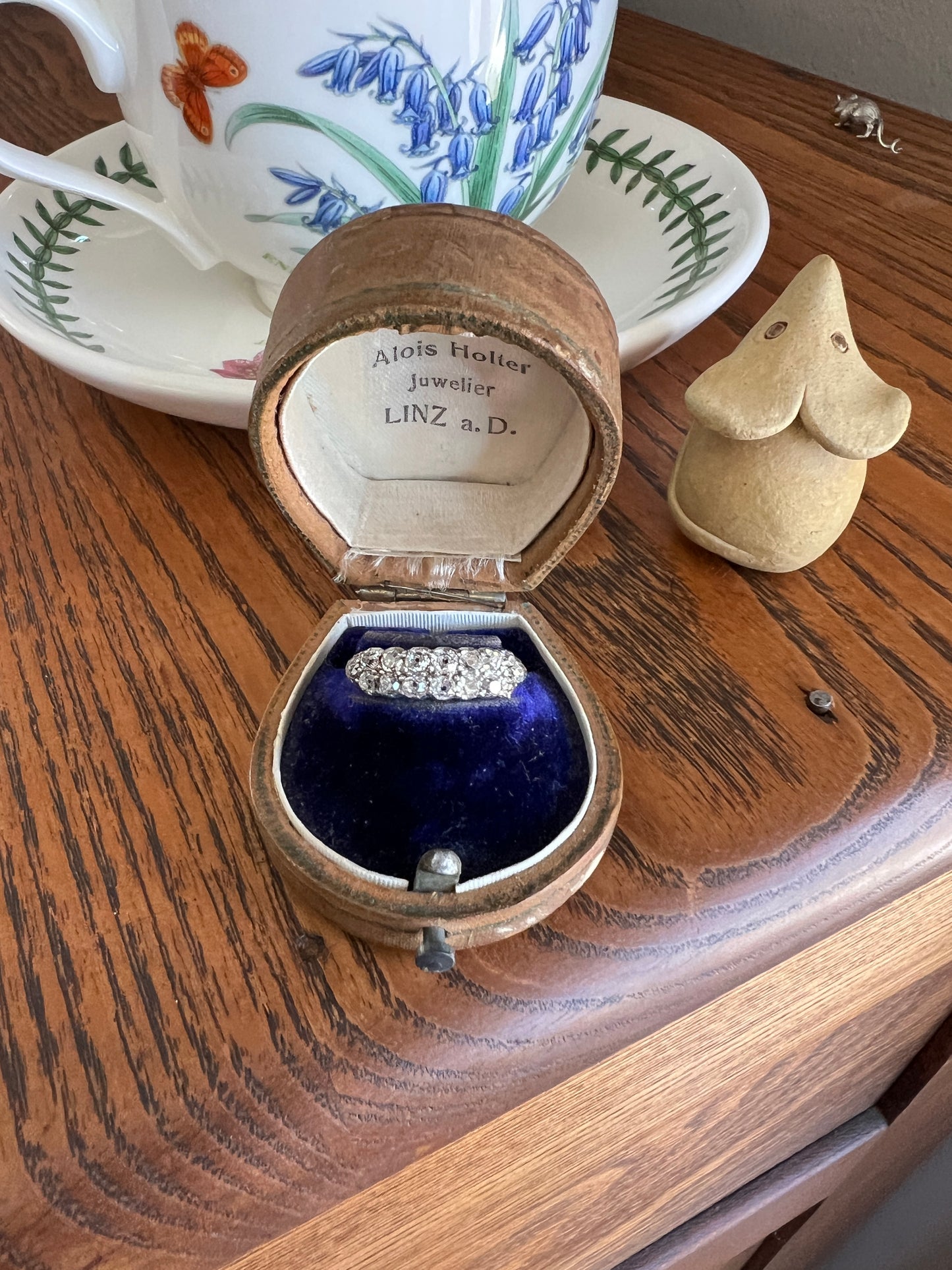Antique 1.25 Carat Chunky Old Mine Cut DIAMOND Victorian 14k Gold Silver Double Row Ring Collet Set Band Romantic Gift Stacker 1.25ctw OMC