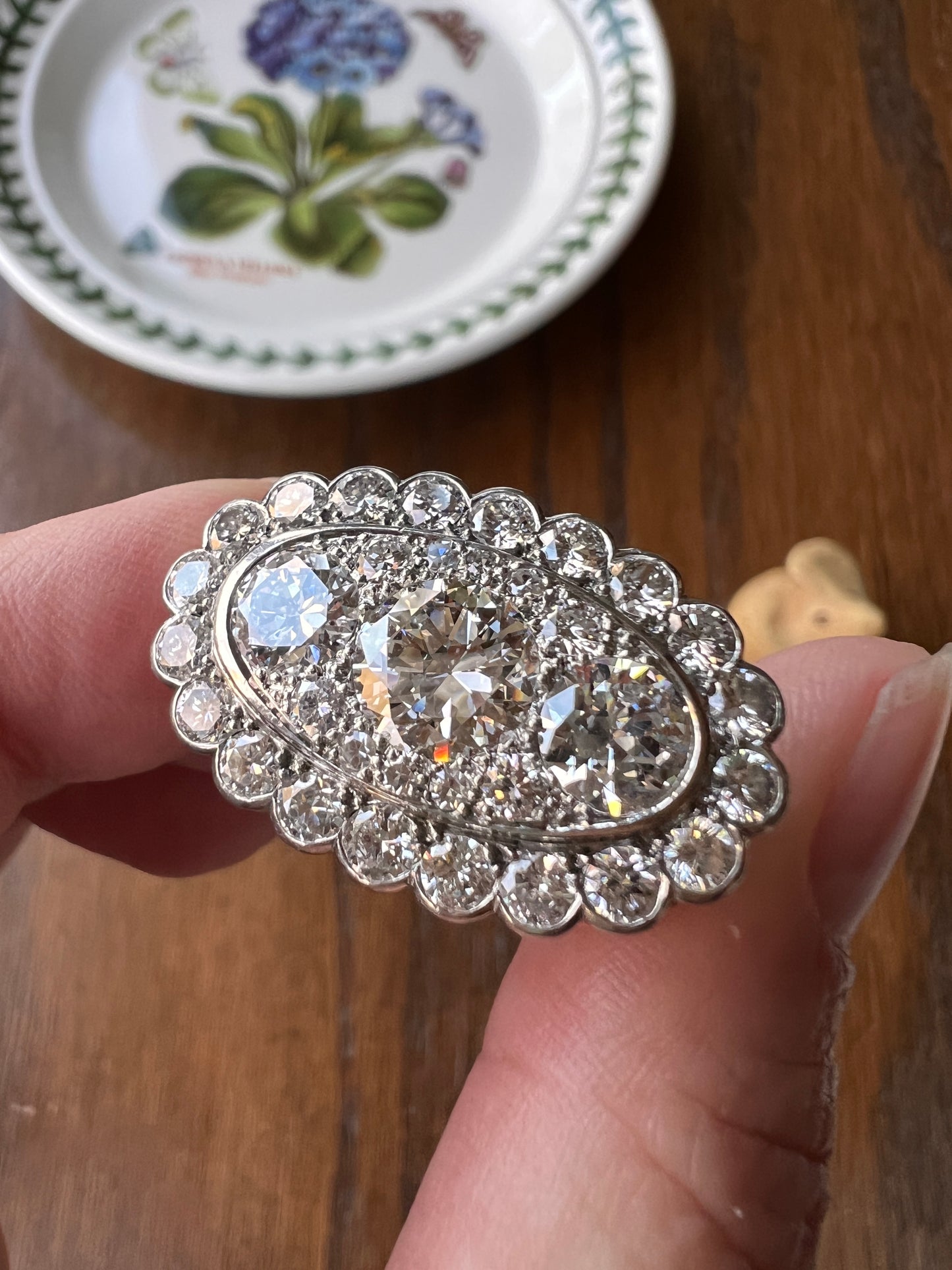 Vintage VAN CLEEF & ARPELS Boxed 5.25 Carat Transitional Cut Diamond Ring Heavy 22g 18k Gold Platinum Vtg to Antique Art Deco Special in Original Box