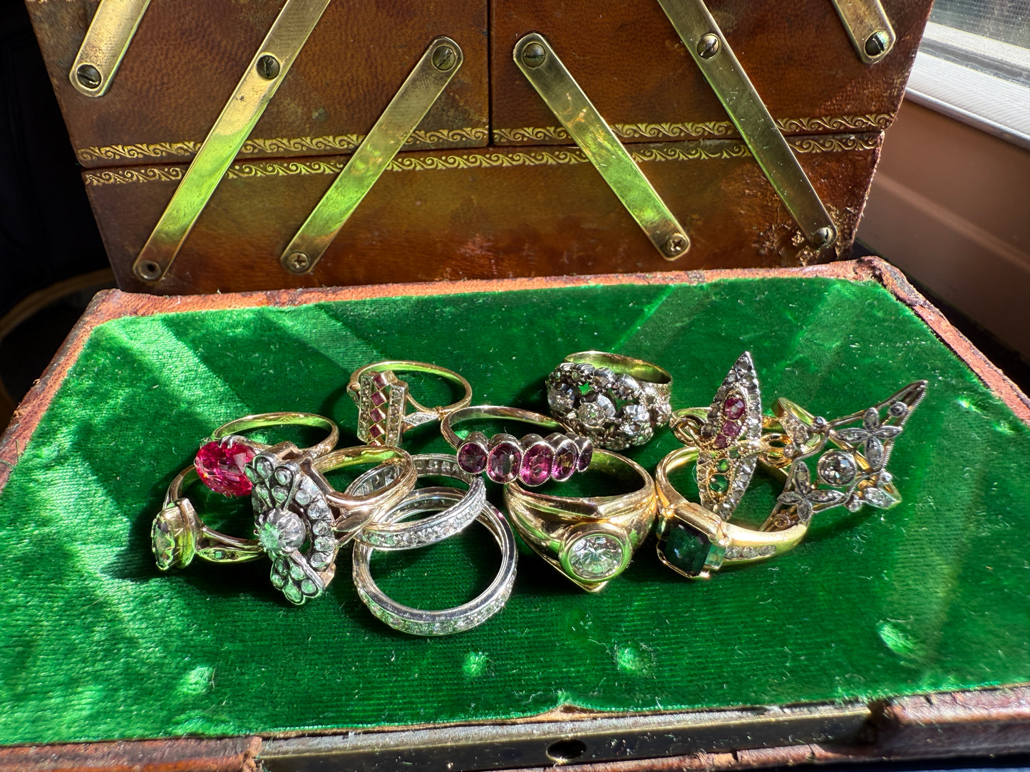 FRENCH Antique Edwardian Art Deco 1.3 Carat 22 Old Mine Single Cut DiAMOND Platinum FuLL ETERNITY Band Ring Wedding