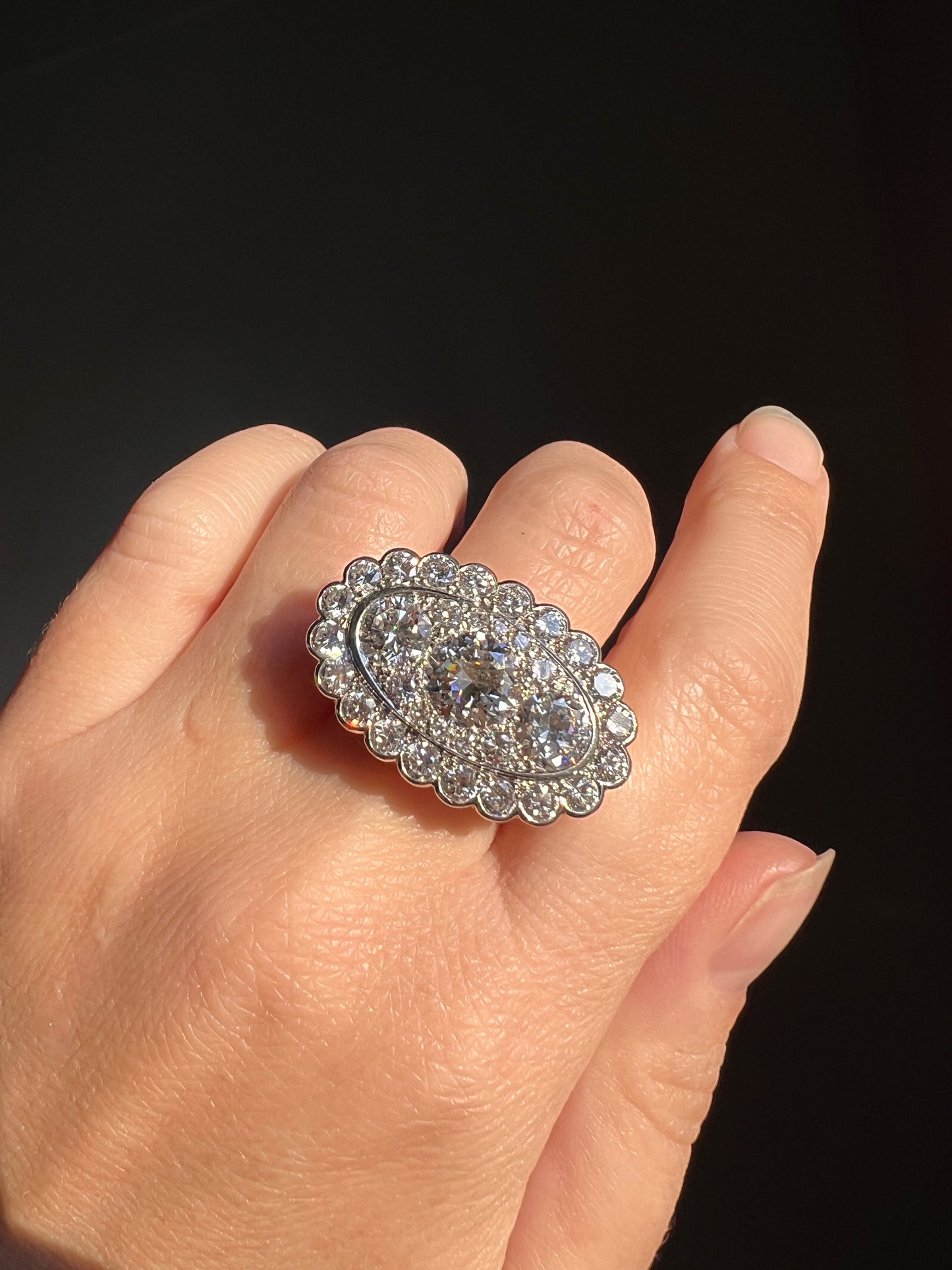 Vintage VAN CLEEF & ARPELS Boxed 5.25 Carat Transitional Cut Diamond Ring Heavy 22g 18k Gold Platinum Vtg to Antique Art Deco Special in Original Box