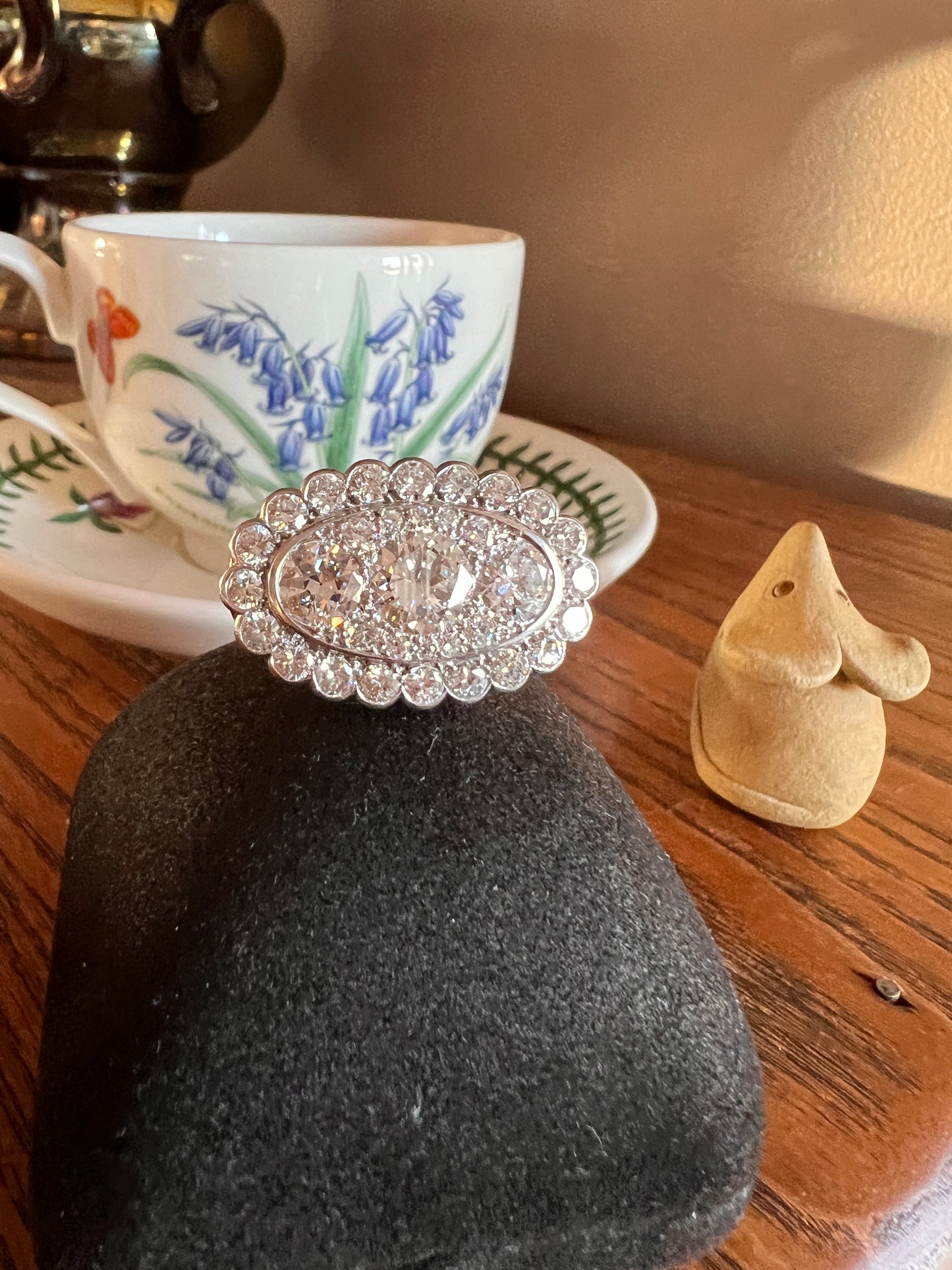 Vintage VAN CLEEF & ARPELS Boxed 5.25 Carat Transitional Cut Diamond Ring Heavy 22g 18k Gold Platinum Vtg to Antique Art Deco Special in Original Box