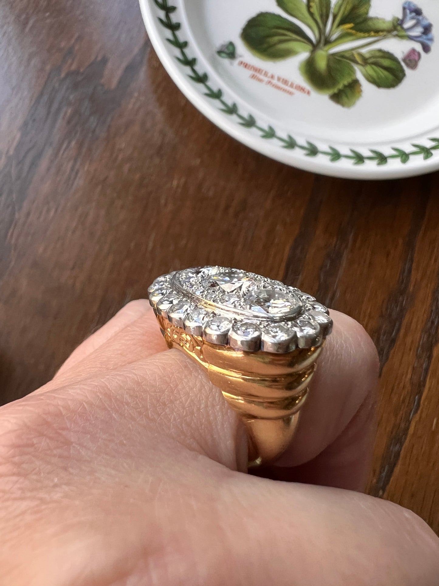 Vintage VAN CLEEF & ARPELS Boxed 5.25 Carat Transitional Cut Diamond Ring Heavy 22g 18k Gold Platinum Vtg to Antique Art Deco Special in Original Box