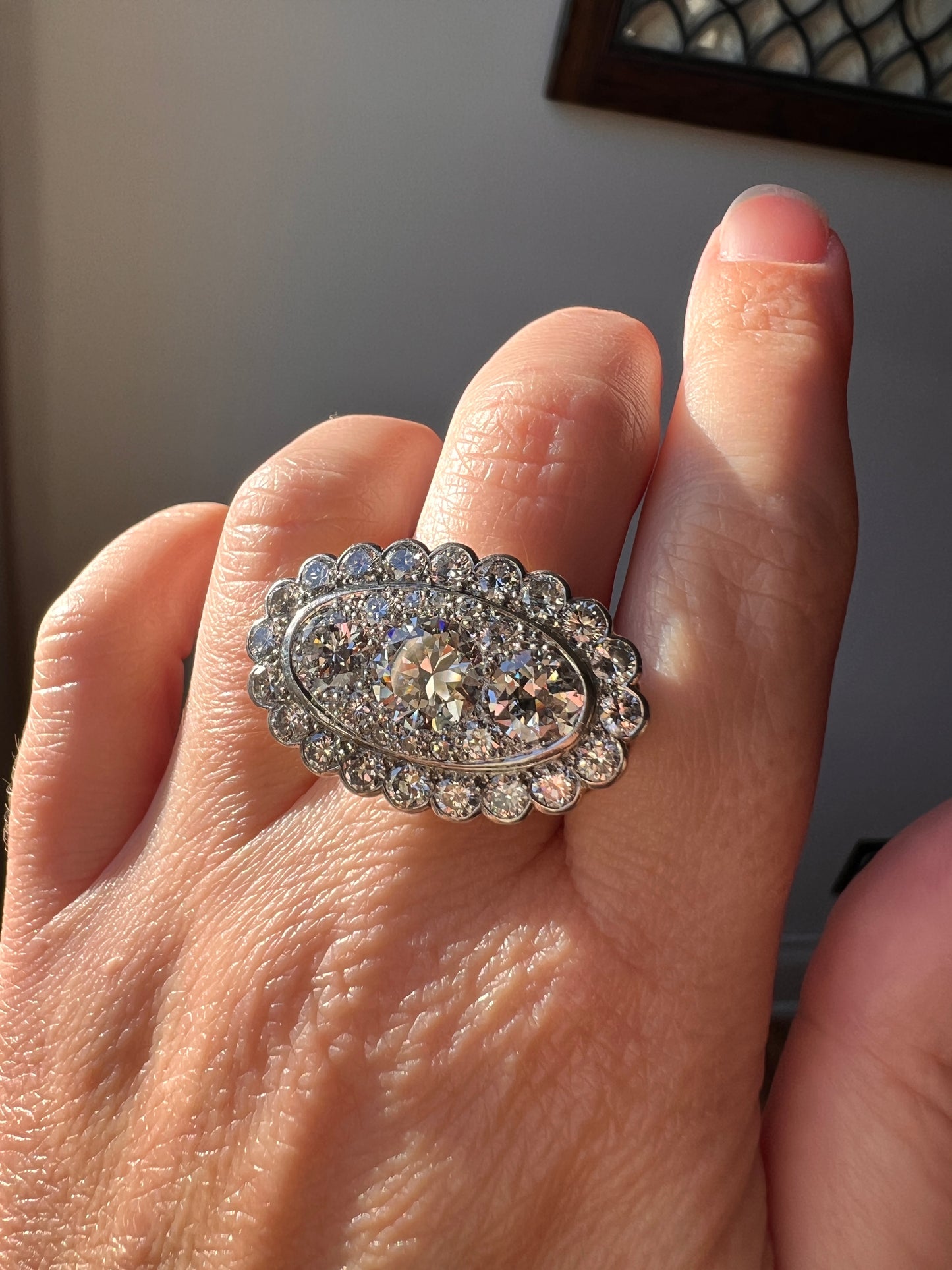 Vintage VAN CLEEF & ARPELS Boxed 5.25 Carat Transitional Cut Diamond Ring Heavy 22g 18k Gold Platinum Vtg to Antique Art Deco Special in Original Box