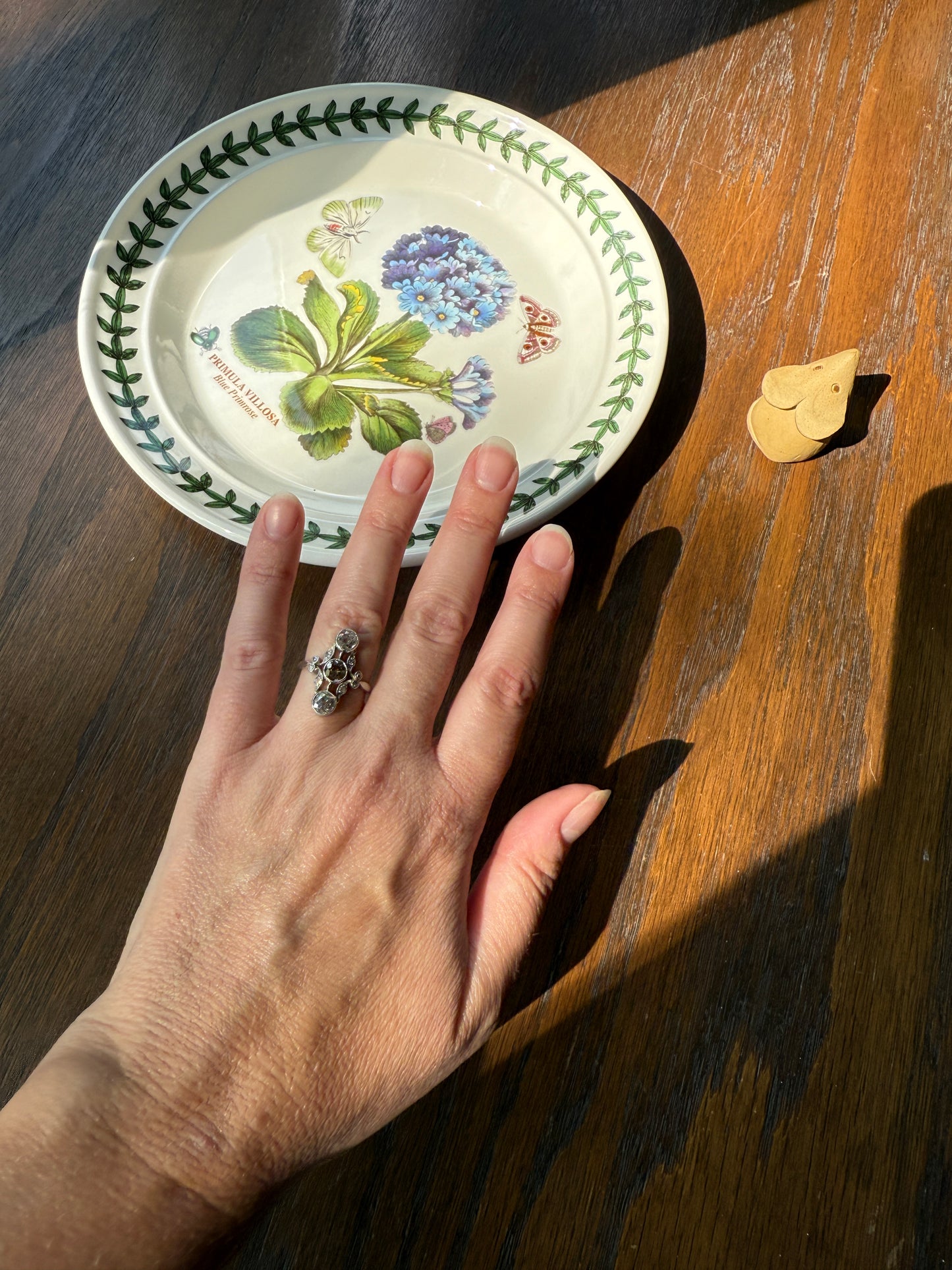 ORNATE Belle Epoque Antique 1.6 Carat Tdw Champagne Fancy Light Brown & White Three Stone Old Mine Cut Diamond Platinum Navette Ring Oval Victorian French