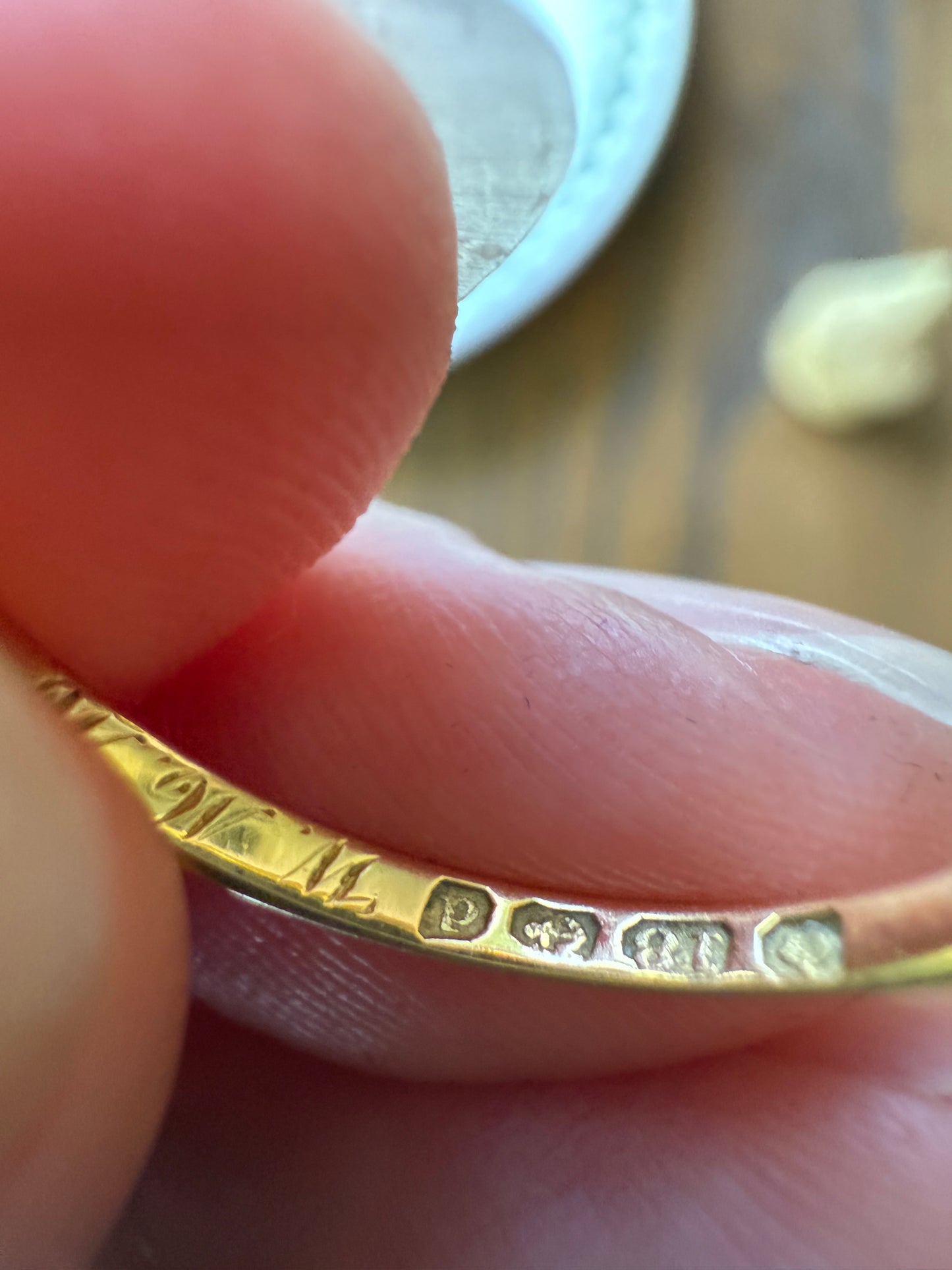 DATED April 17, 1904 Antique 2/3 Carat .65 Ctw Five Stone Old Mine Cut Diamond 18k Gold Band
