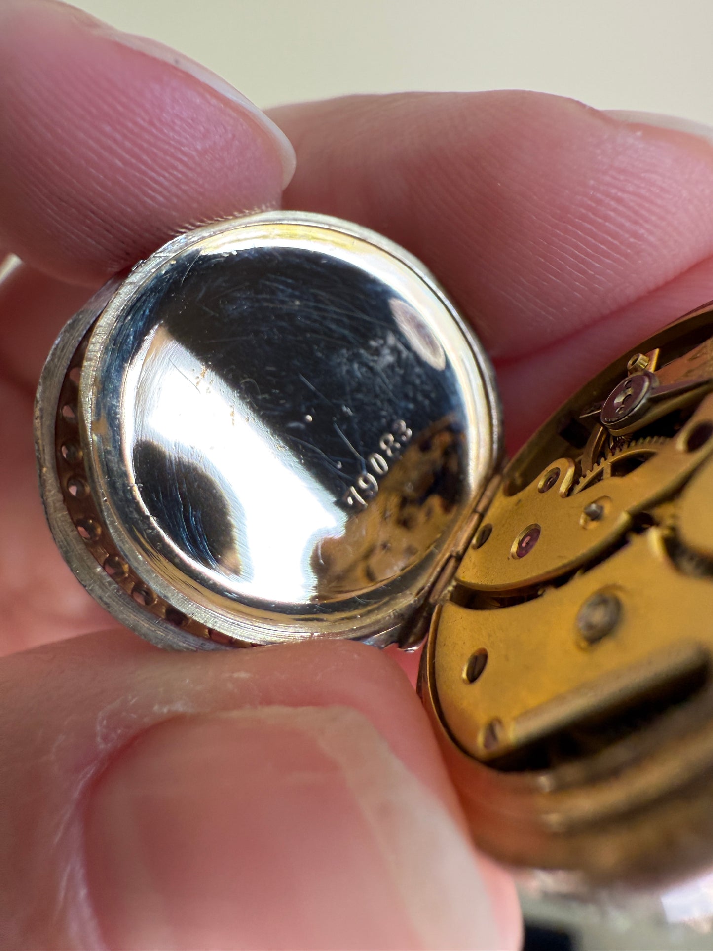 ENTIRELY DIAMOND Encrusted French VICTORIAN Era Chunky Rose Cut Diamond Antique 18k Gold Silver Pocket Watch Case Pendant Locket Rare Gift