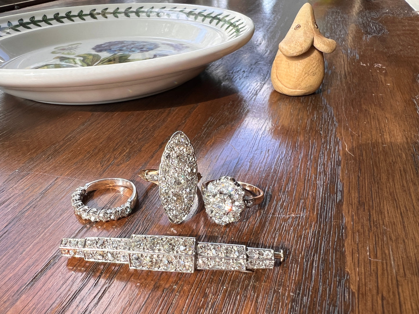 My Best ANTIQUE 2.15 Carat 11 Old Mine Cut DIAMOND Daisy Cluster Ring 18k Rose Gold & PLATiNUM Belle Epoque Oval