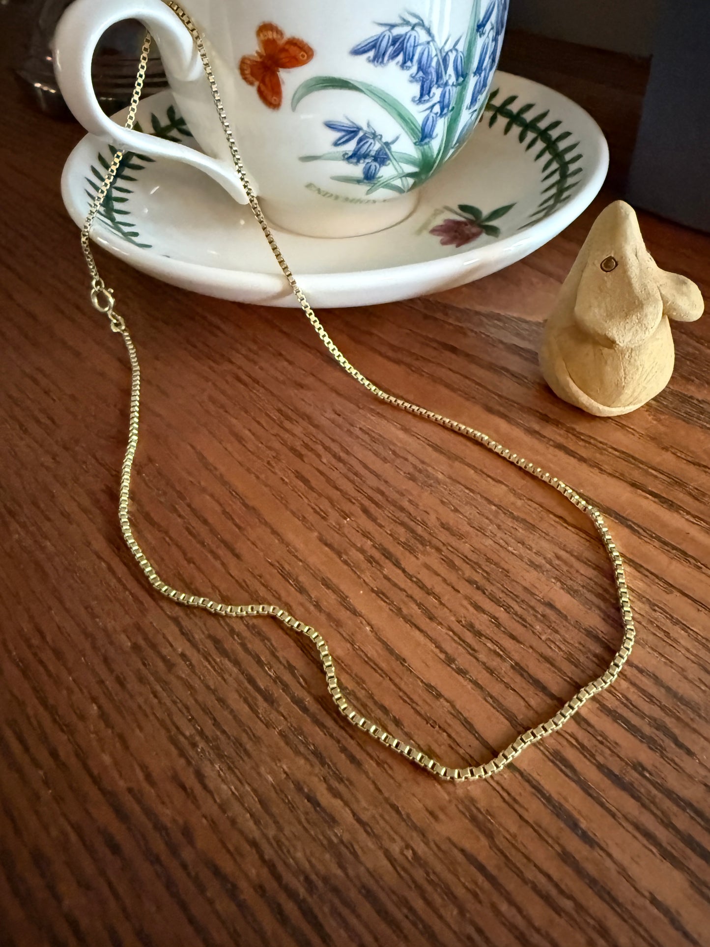 Vintage Gold Filled Box Chain Liquid Snake Tube Chain Layering Necklace Amerik