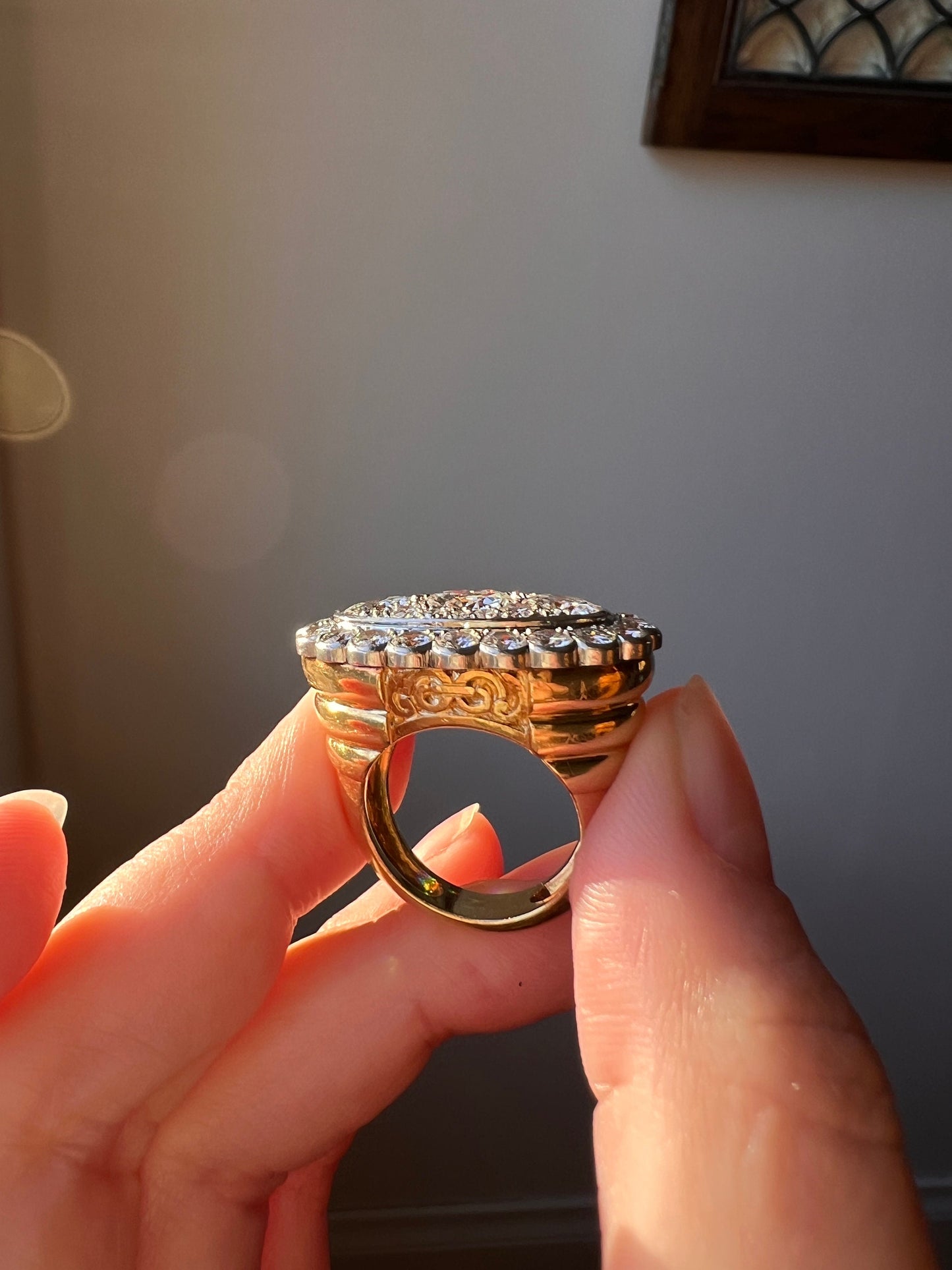 Vintage VAN CLEEF & ARPELS Boxed 5.25 Carat Transitional Cut Diamond Ring Heavy 22g 18k Gold Platinum Vtg- Antique Art Deco Special Orig Box